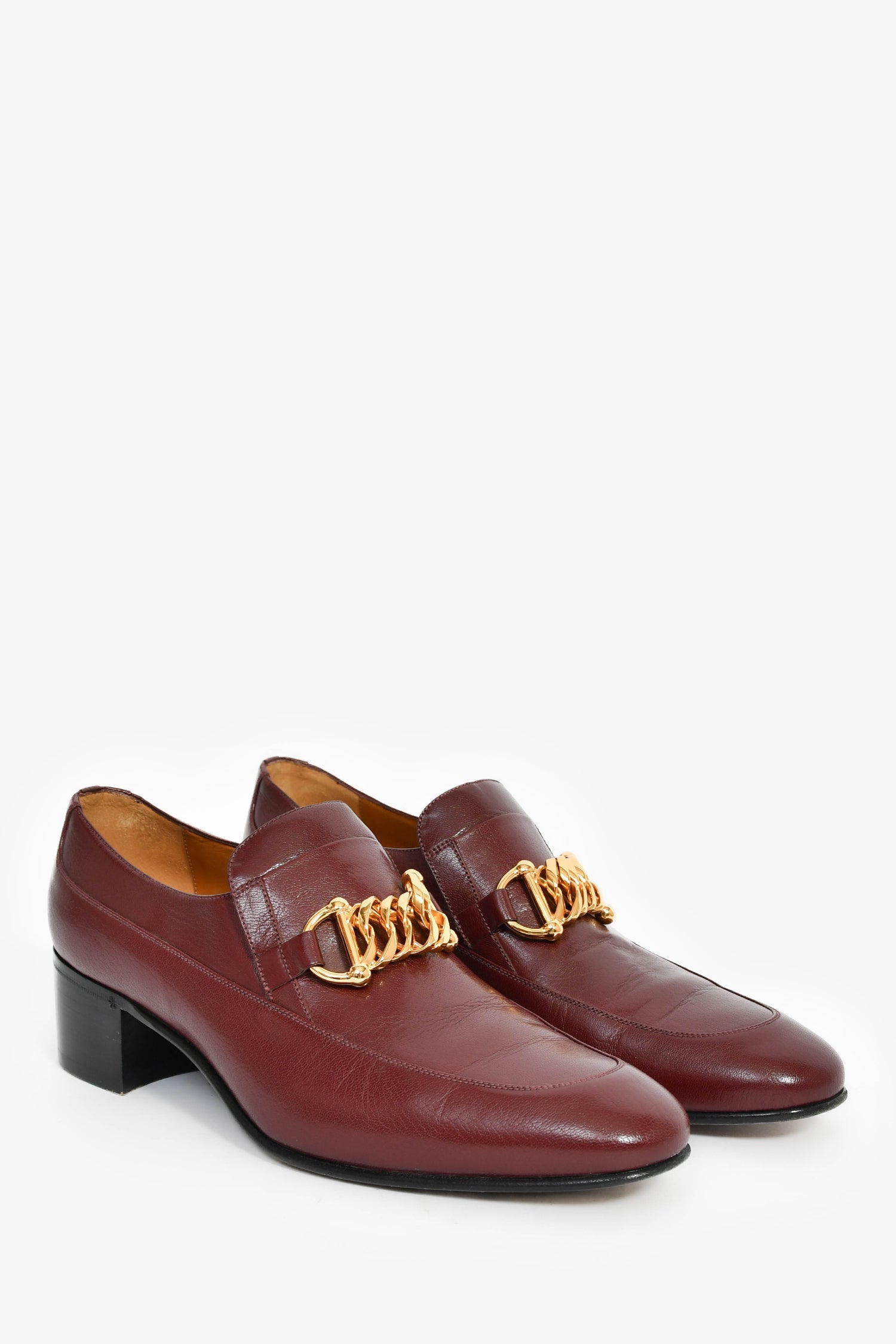 Gucci Burgundy Leather Loafers Size 10.5