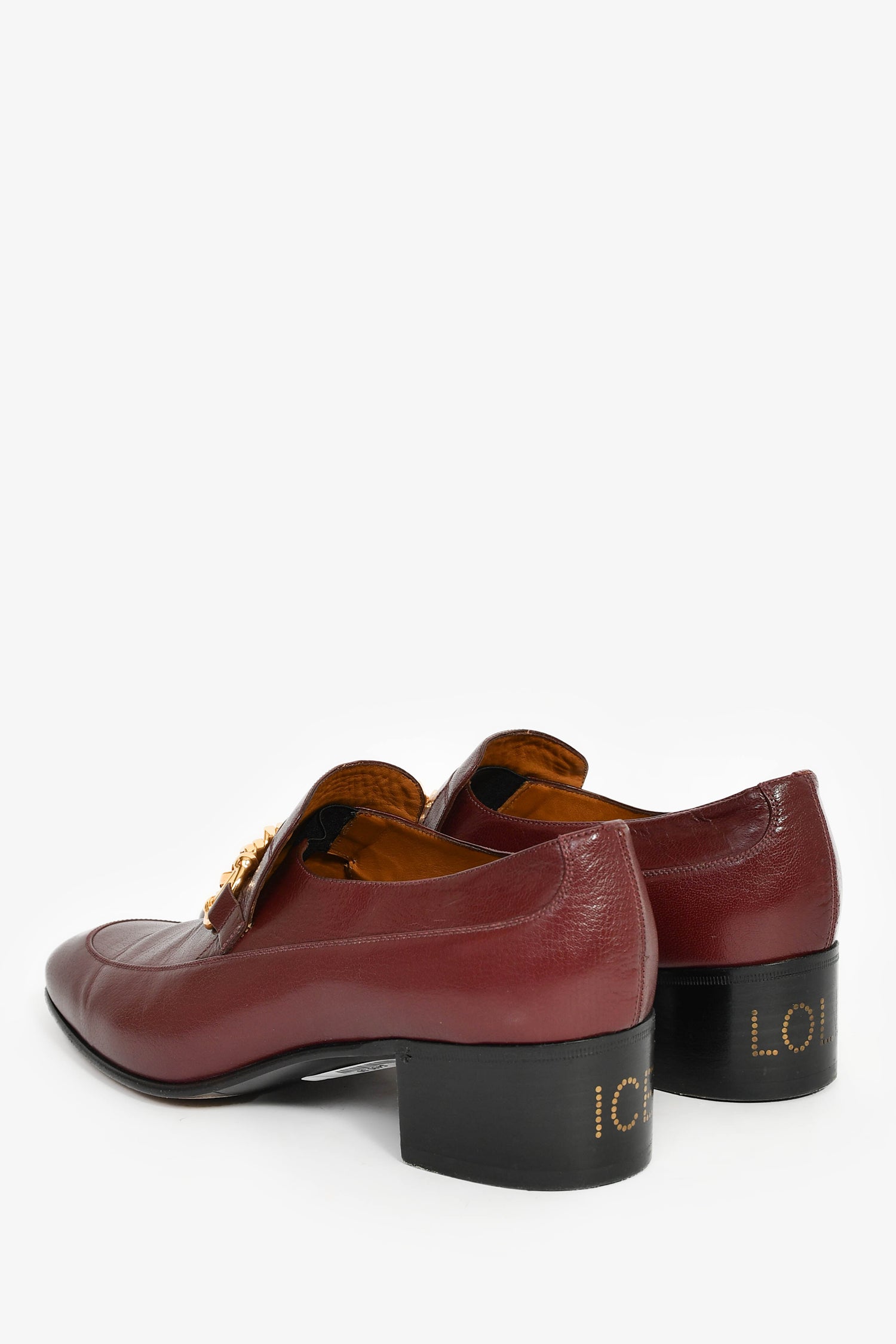 Gucci Burgundy Leather Loafers Size 10.5