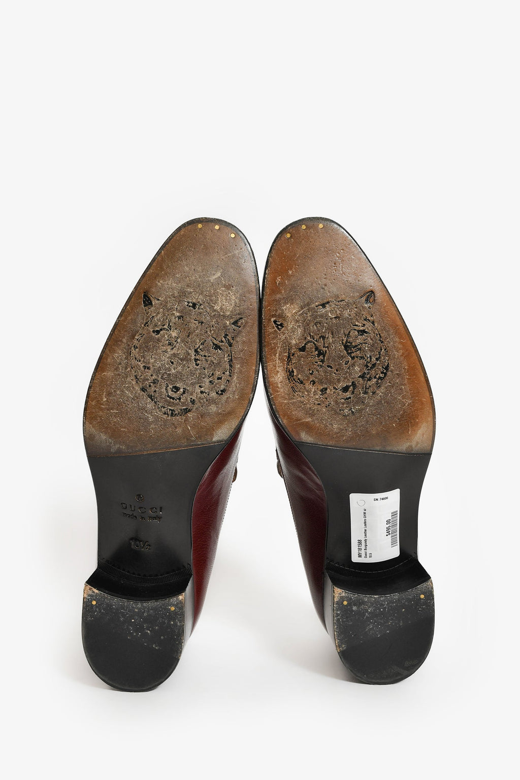 Gucci Burgundy Leather Loafers Size 10.5
