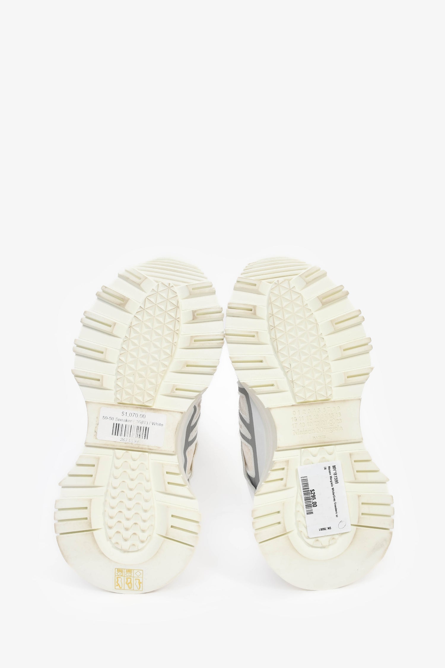 Maison Margiela White/Grey Sneakers Size 36