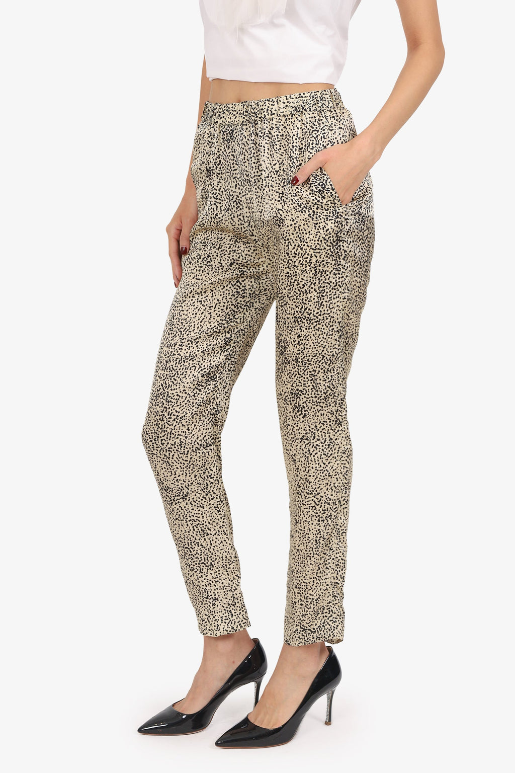 Dries Van Noten Cream Black Spotted 'Palmira' Pant Size 34