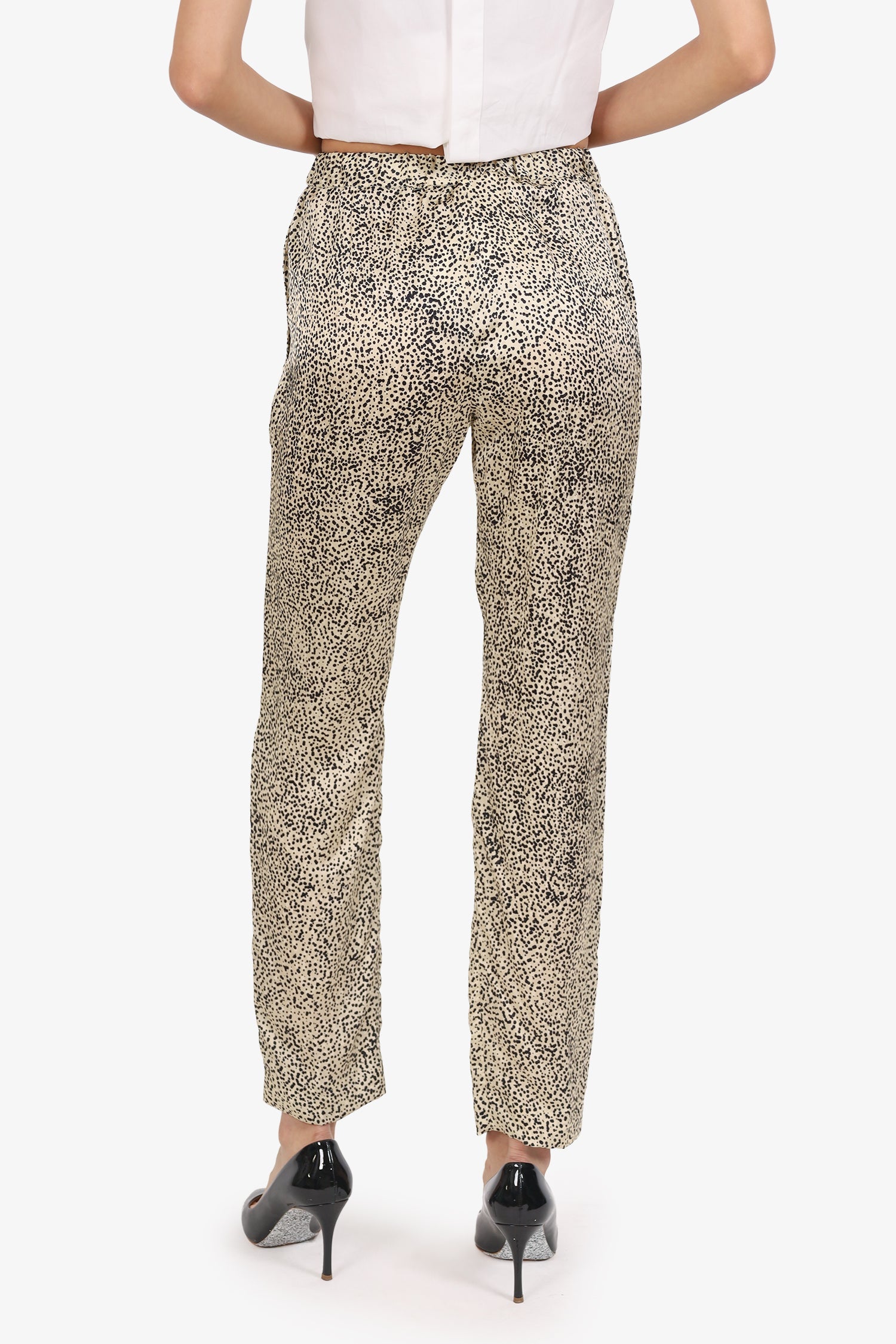 Dries Van Noten Cream Black Spotted 'Palmira' Pant Size 34