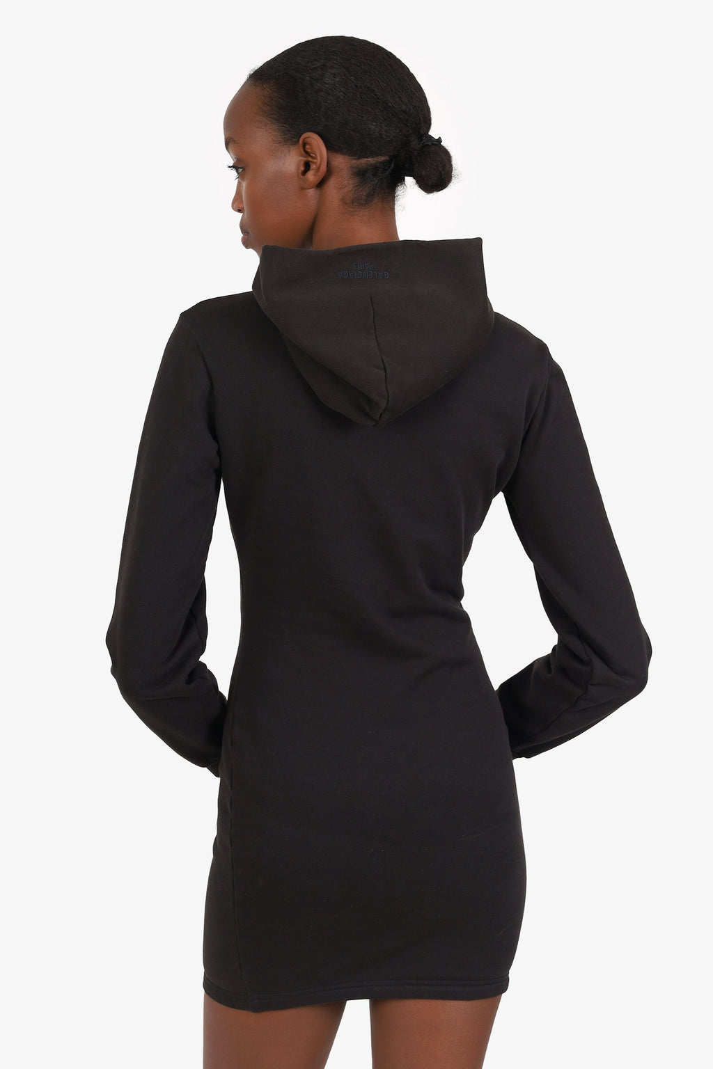 Balenciaga Black Hooded Long Sleeve Mini Dress Size XS
