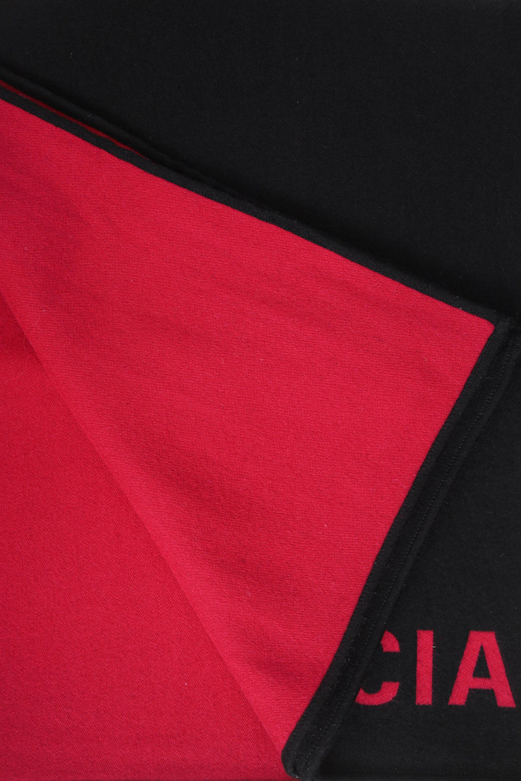 Balenciaga Black/Pink Wool/Silk Logo Print Scarf Shawl