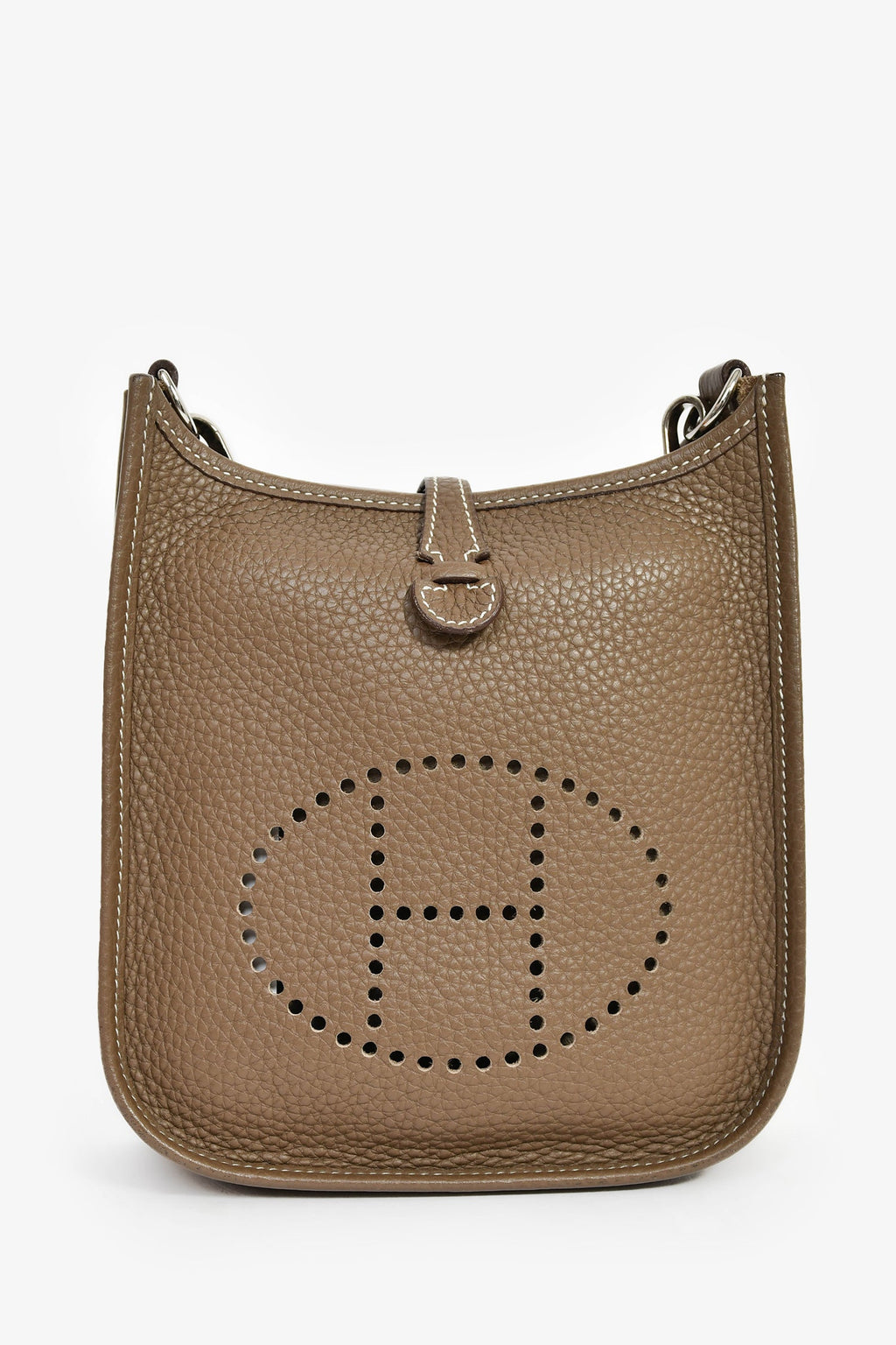 Hermès 2018 Taupe Clemence Leather Evelyne TPM