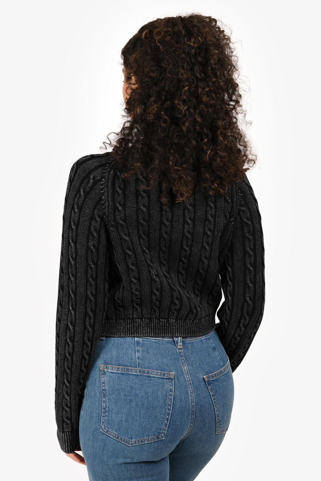 T By Alexander Wang Grey Cable Knit Logo Embroidered igan Size S