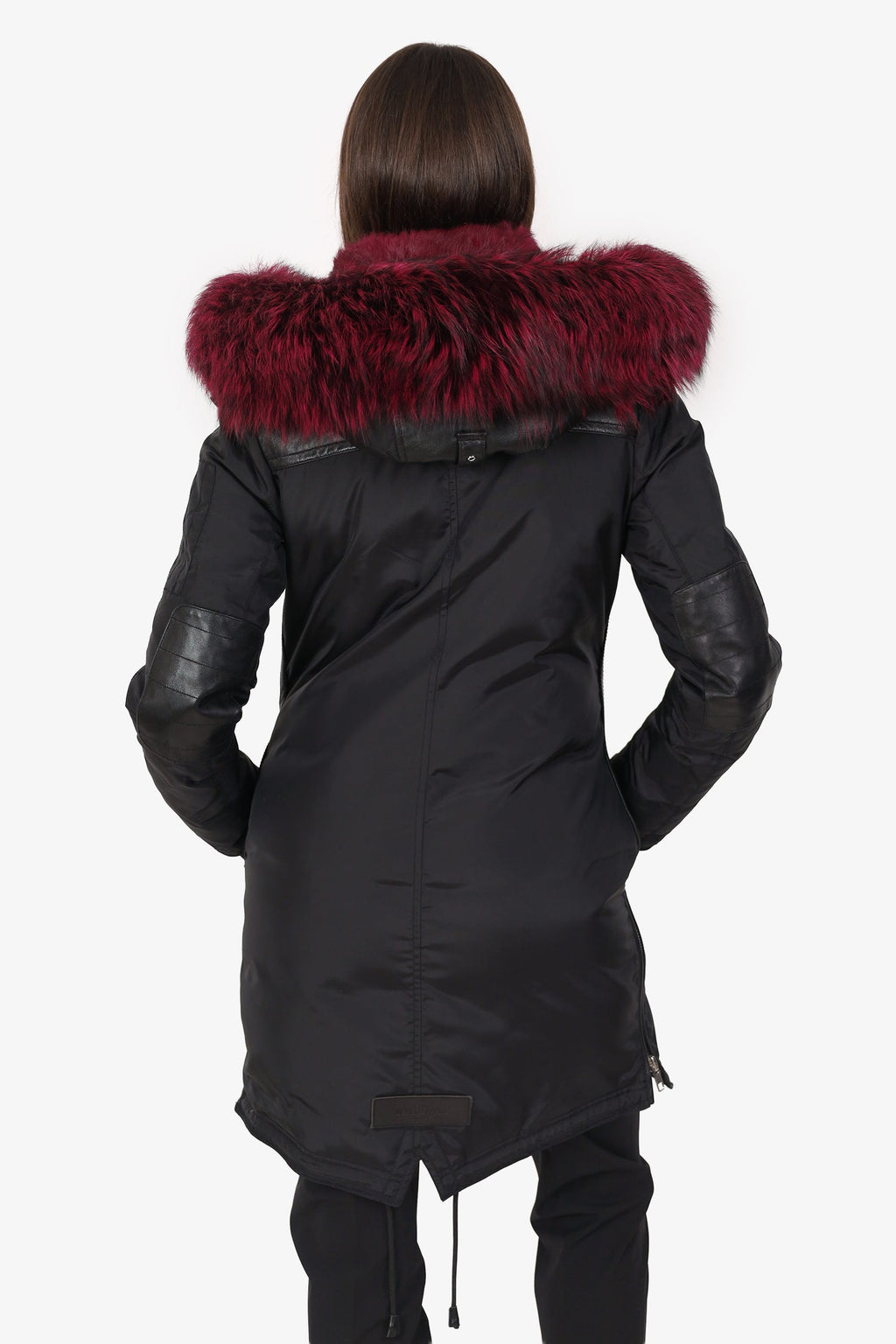 Mr & Mrs Black Nylon Fox/Rabbit Fur Pakar Size S
