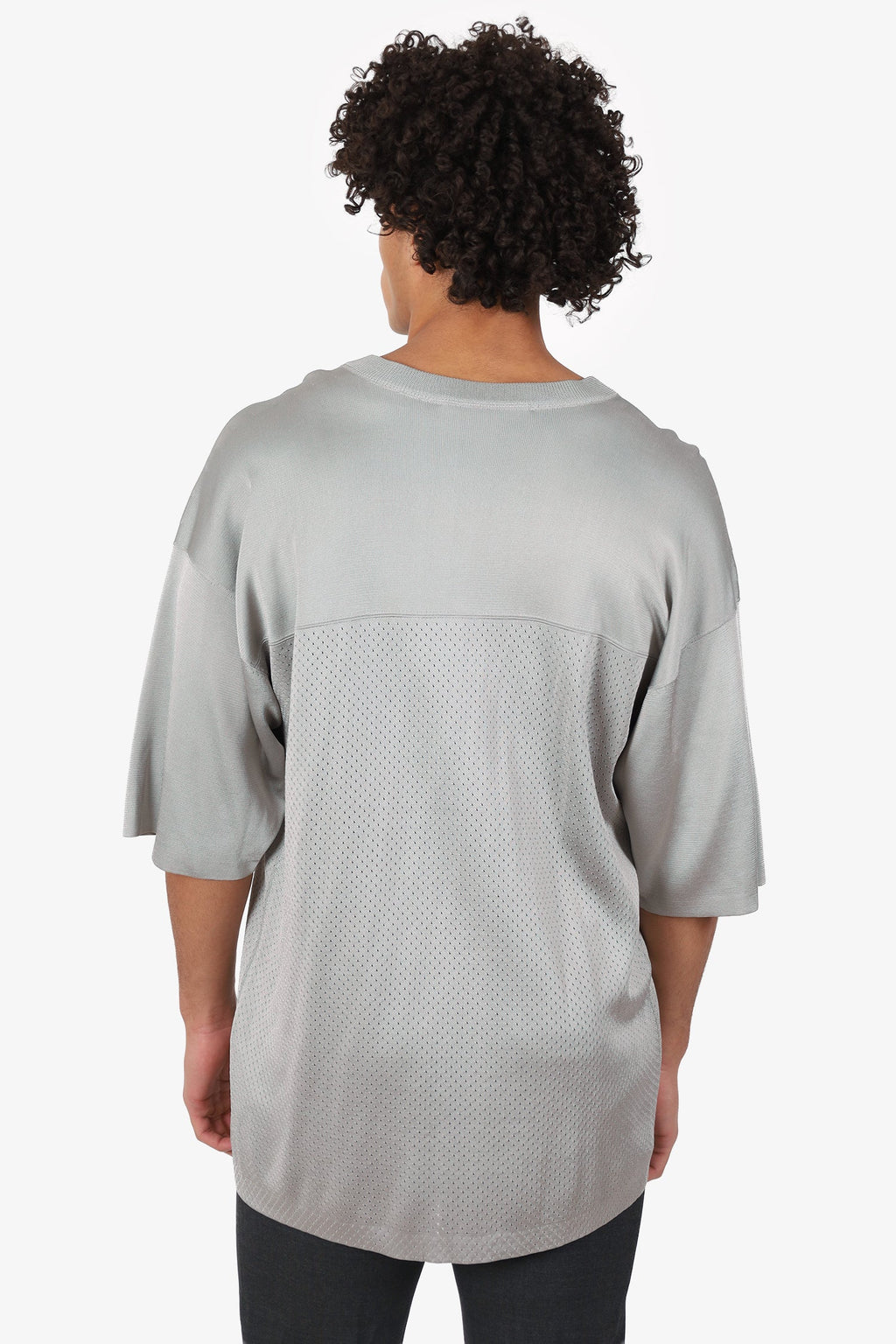 Louis Vuitton Grey Knit/Python 'Louis Vuitton' Jersey Top Size XL