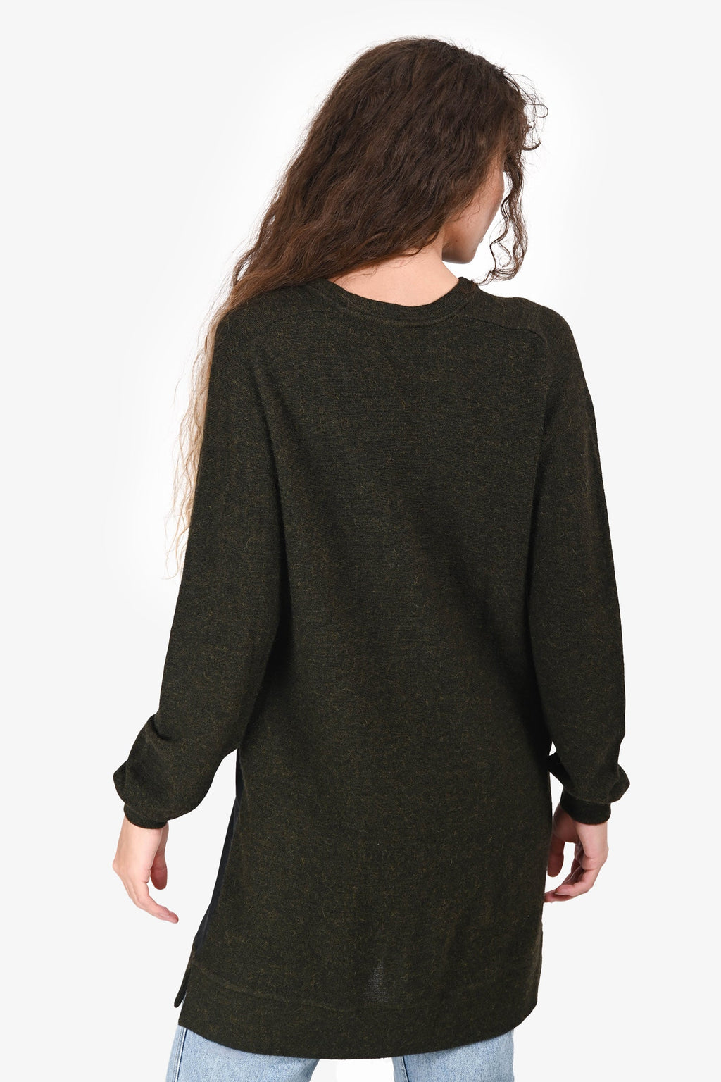 Hermès 2014 Olive Green Alpaca/Silk Sweater Size 38