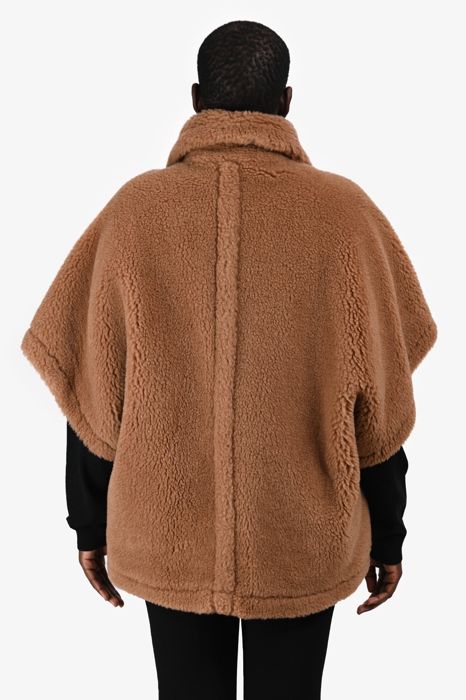 Max Mara Brown Camel Hair 'Tebbe' Teddy Cape