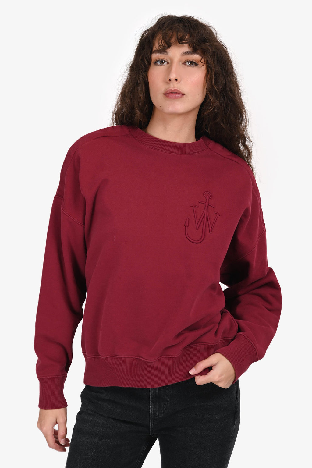 JW Anderson Burgundy Cotton Sweatshirt Size S