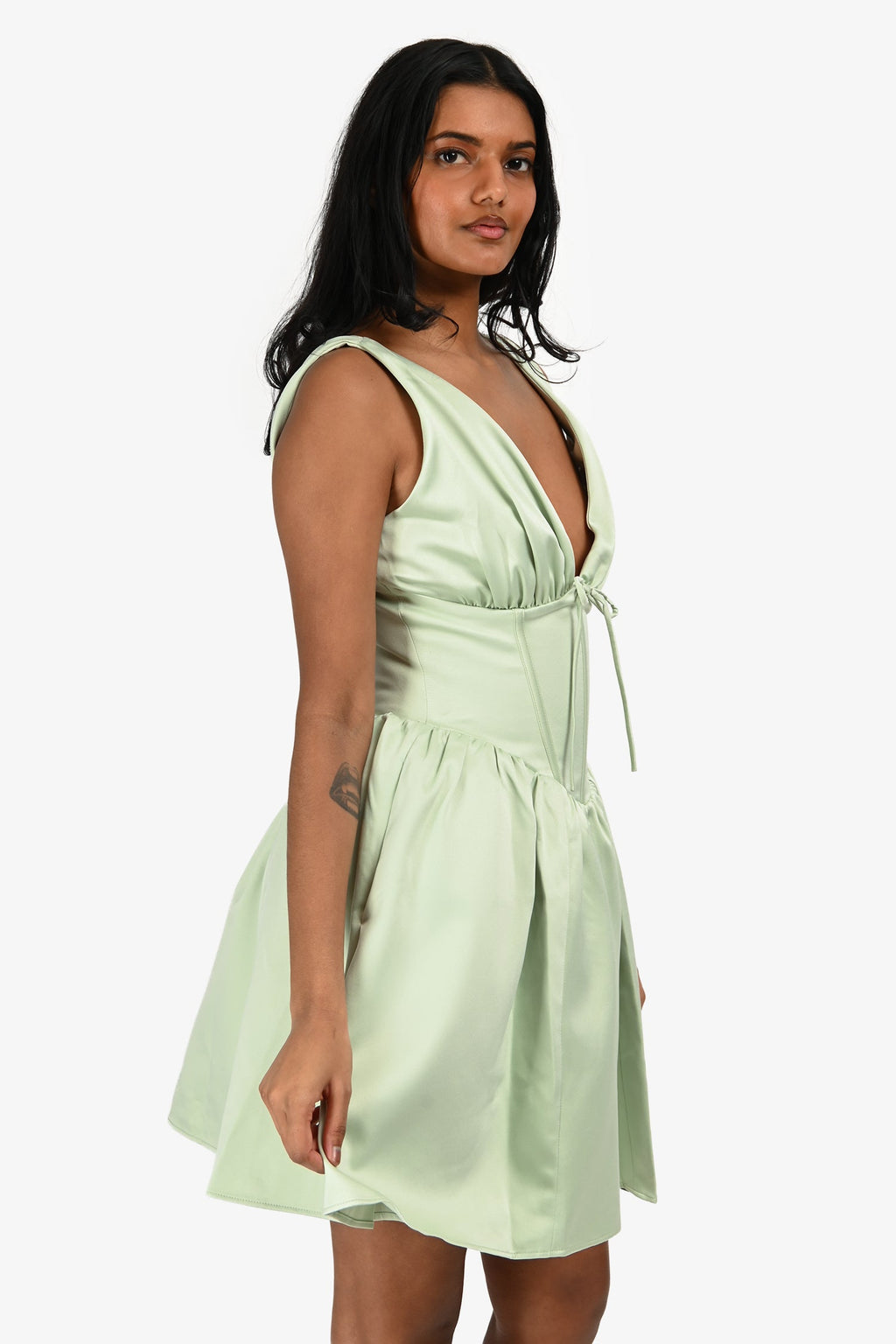 House Of CB Pistachio 'Emmeliette' Satin Mini Dress Size S