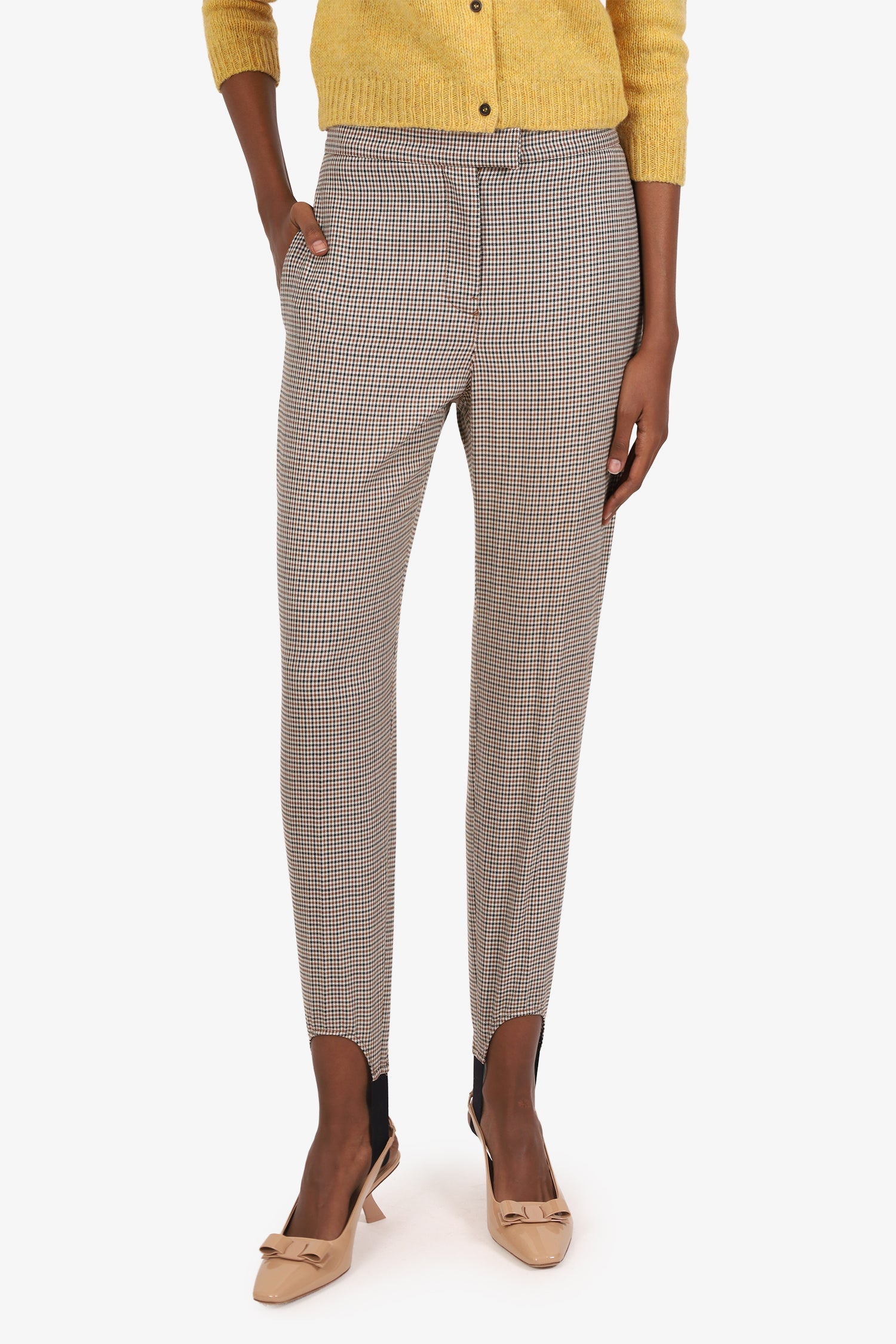 Burberry Brown Plaid Stirrup Trousers Size 6