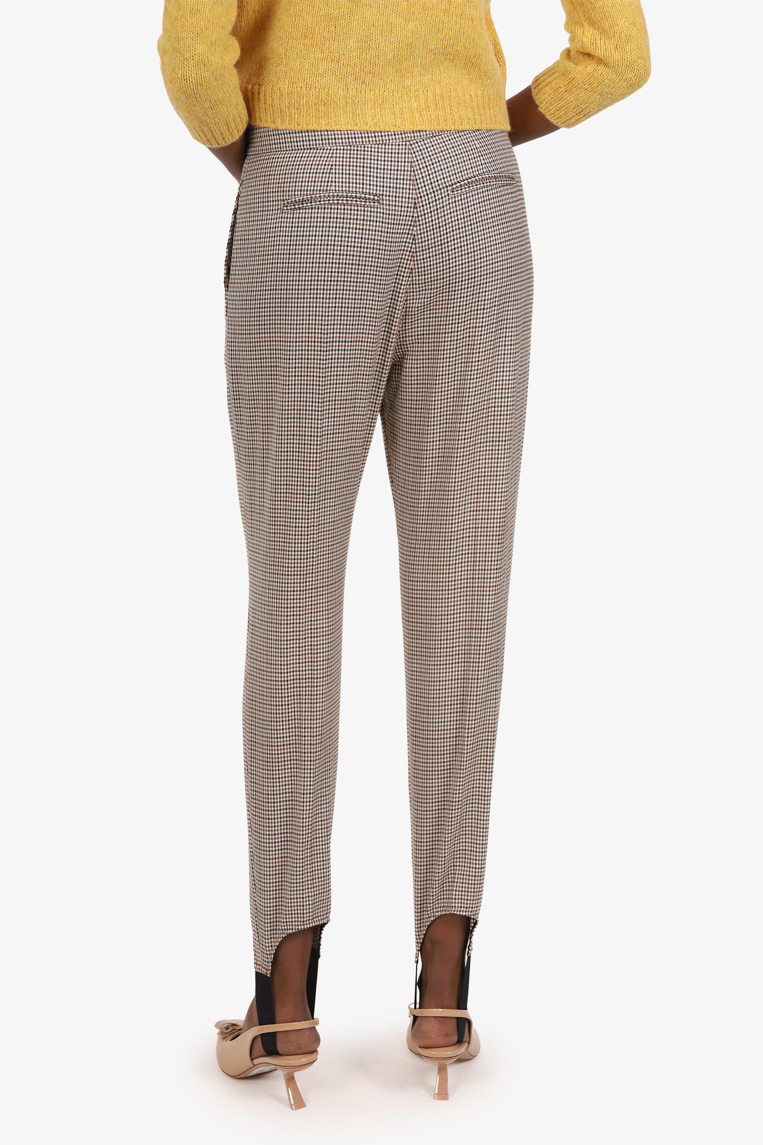 Burberry Brown Plaid Stirrup Trousers Size 6