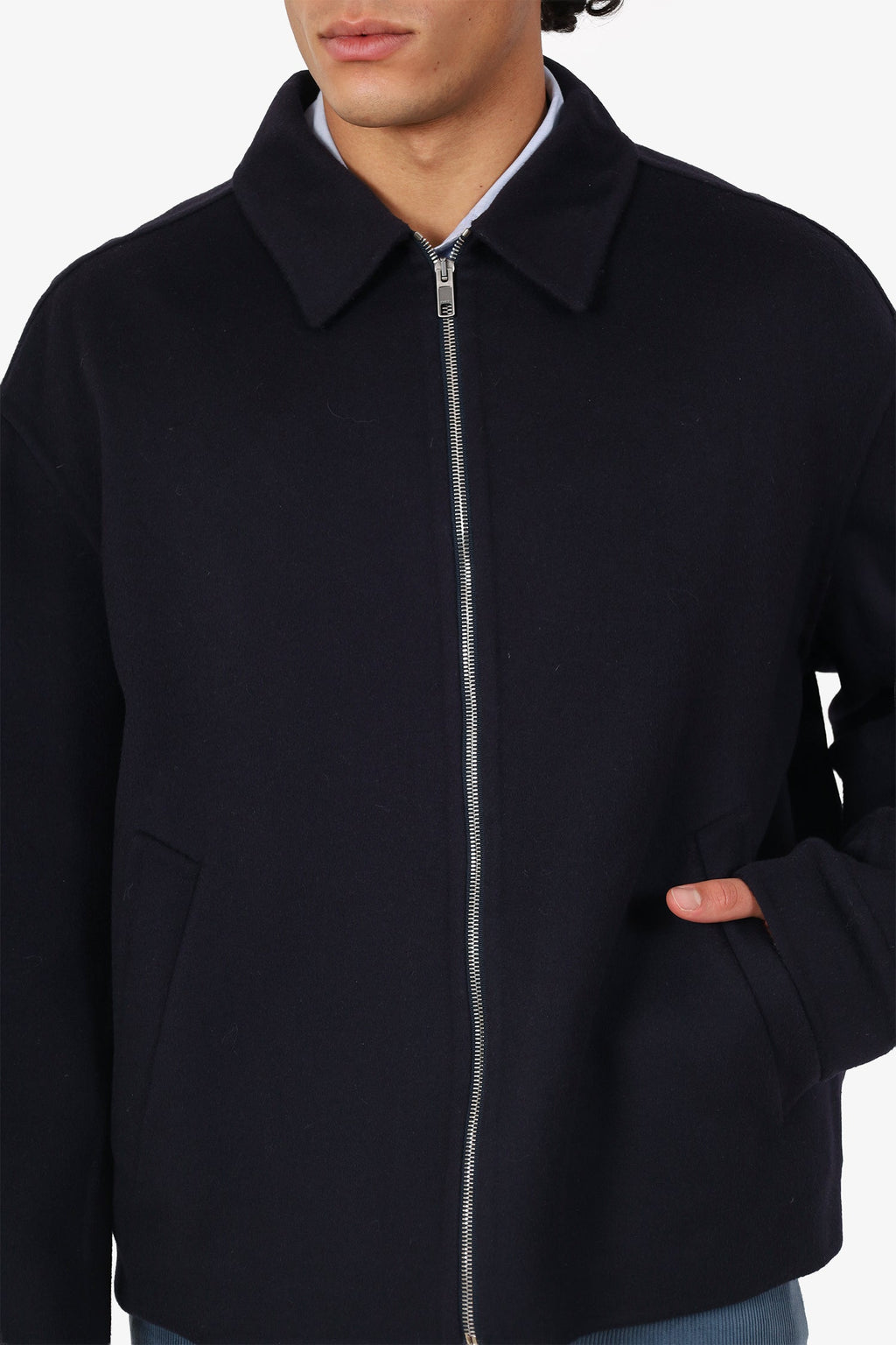 Gucci Navy Wool Zip-up Jacket Size 56 Mens