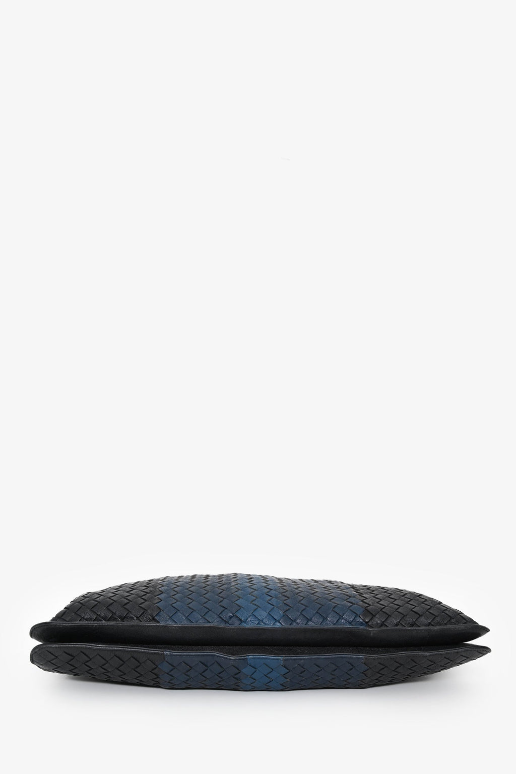 Bottega Veneta Black/Blue Intrecciato Leather Briefcase With Strap