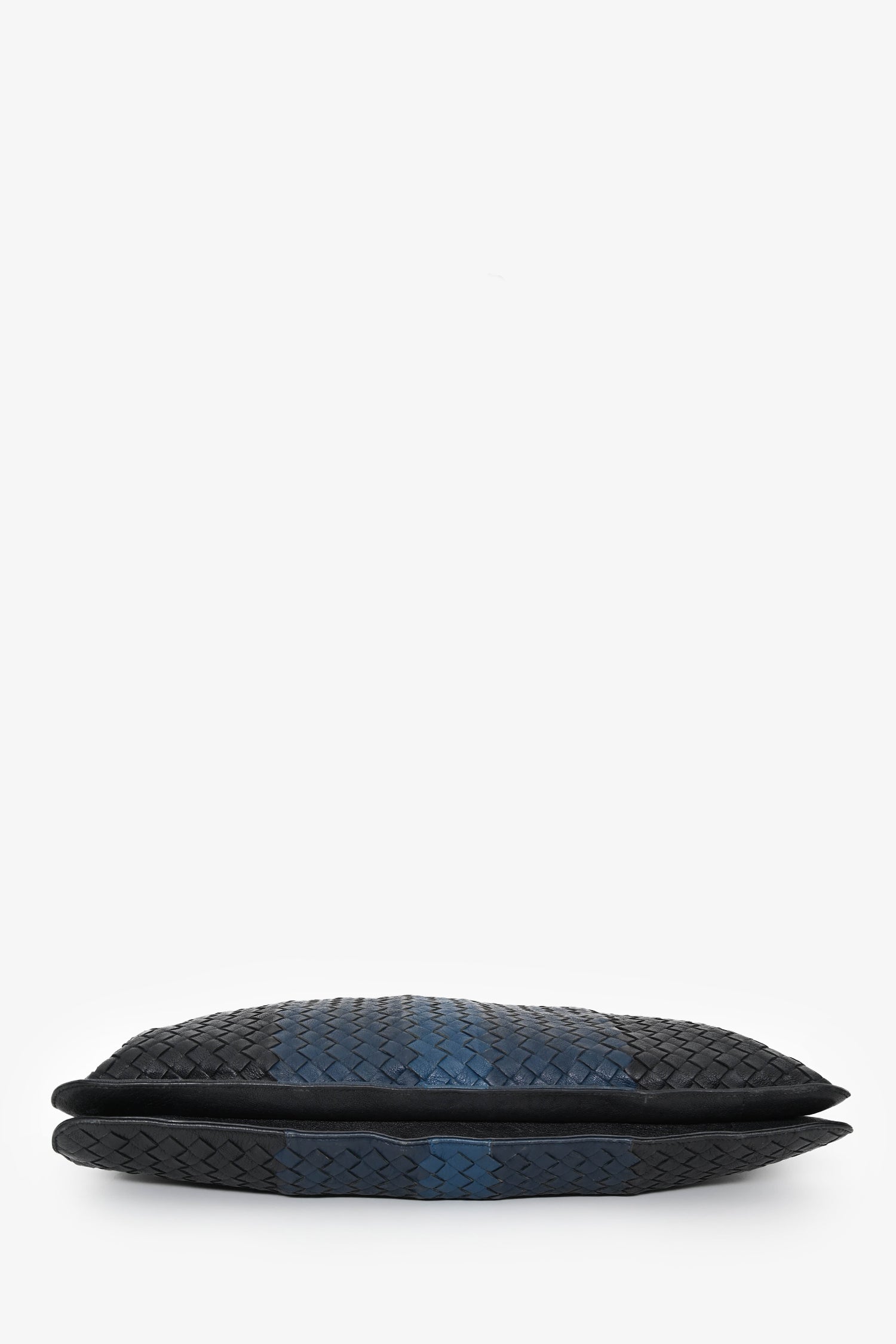 Bottega Veneta Black/Blue Intrecciato Leather Briefcase With Strap