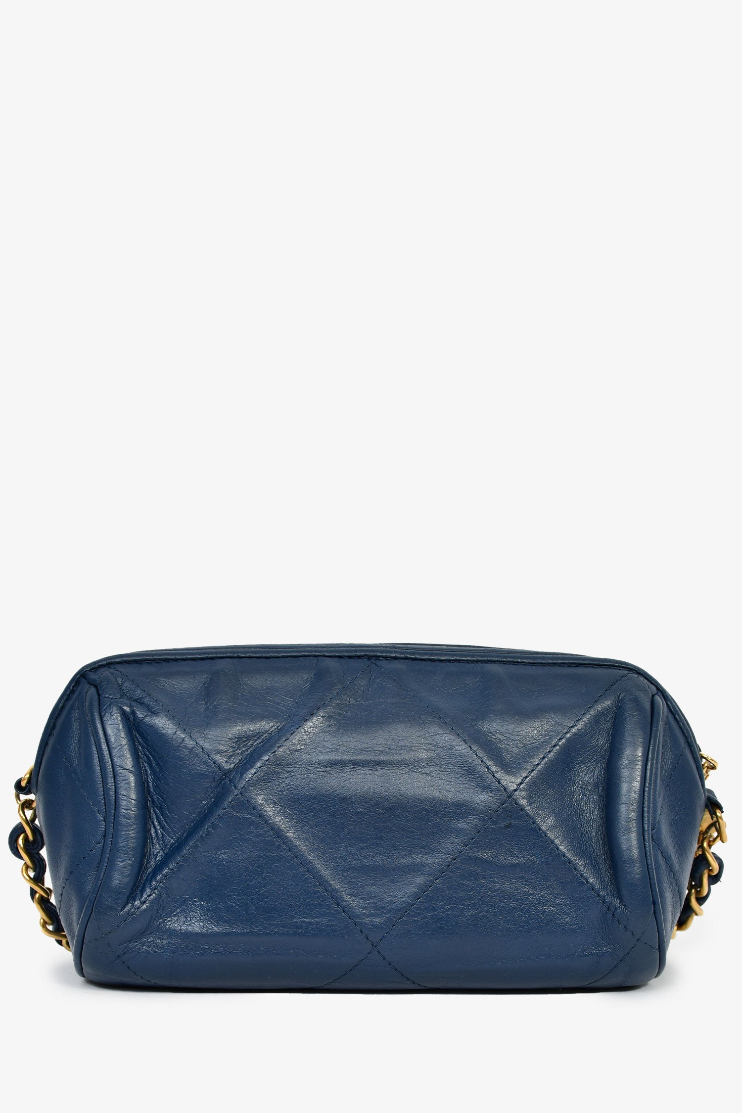 Pre-Loved Chanel™ 1986-88 Navy Lambskin Leather Tassel CC Mini Barrel Bag Mini GHW