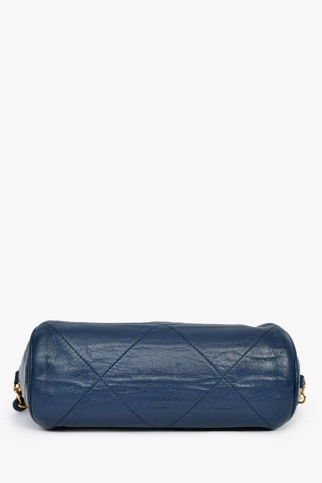 Pre-Loved Chanel™ 1986-88 Navy Lambskin Leather Tassel CC Mini Barrel Bag Mini GHW