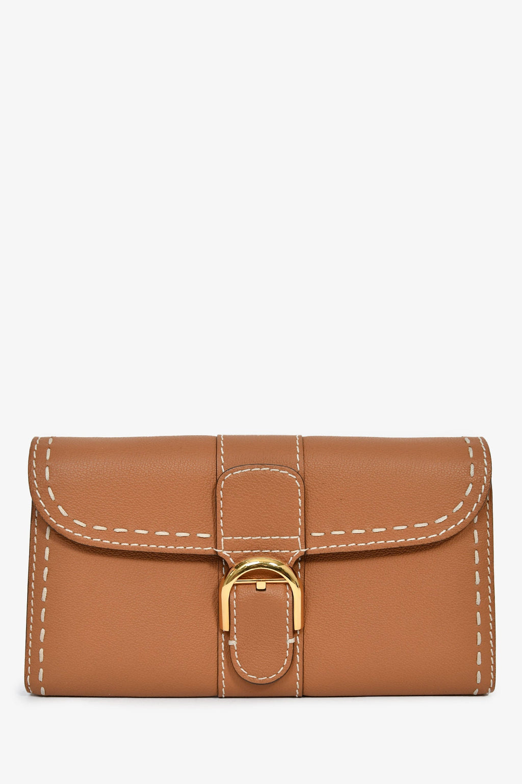 Delvaux Brown Rodéo Calf Brillant Long Wallet Chain