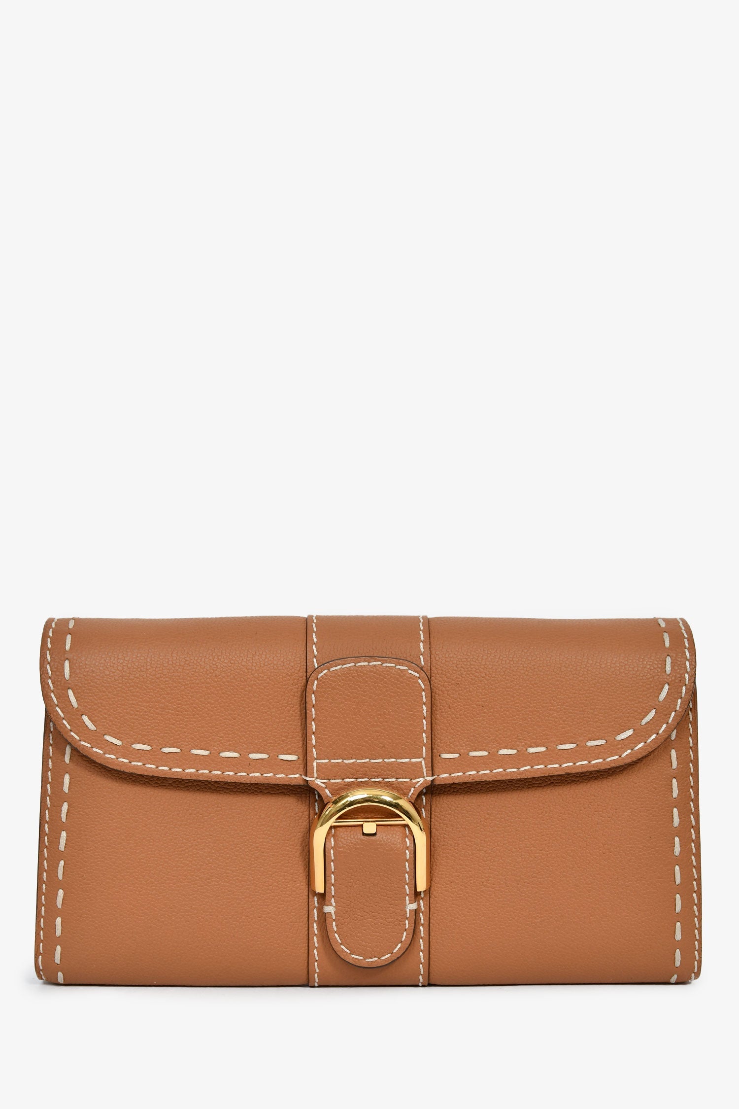 Delvaux Brown Rodéo Calf Brillant Long Wallet Chain