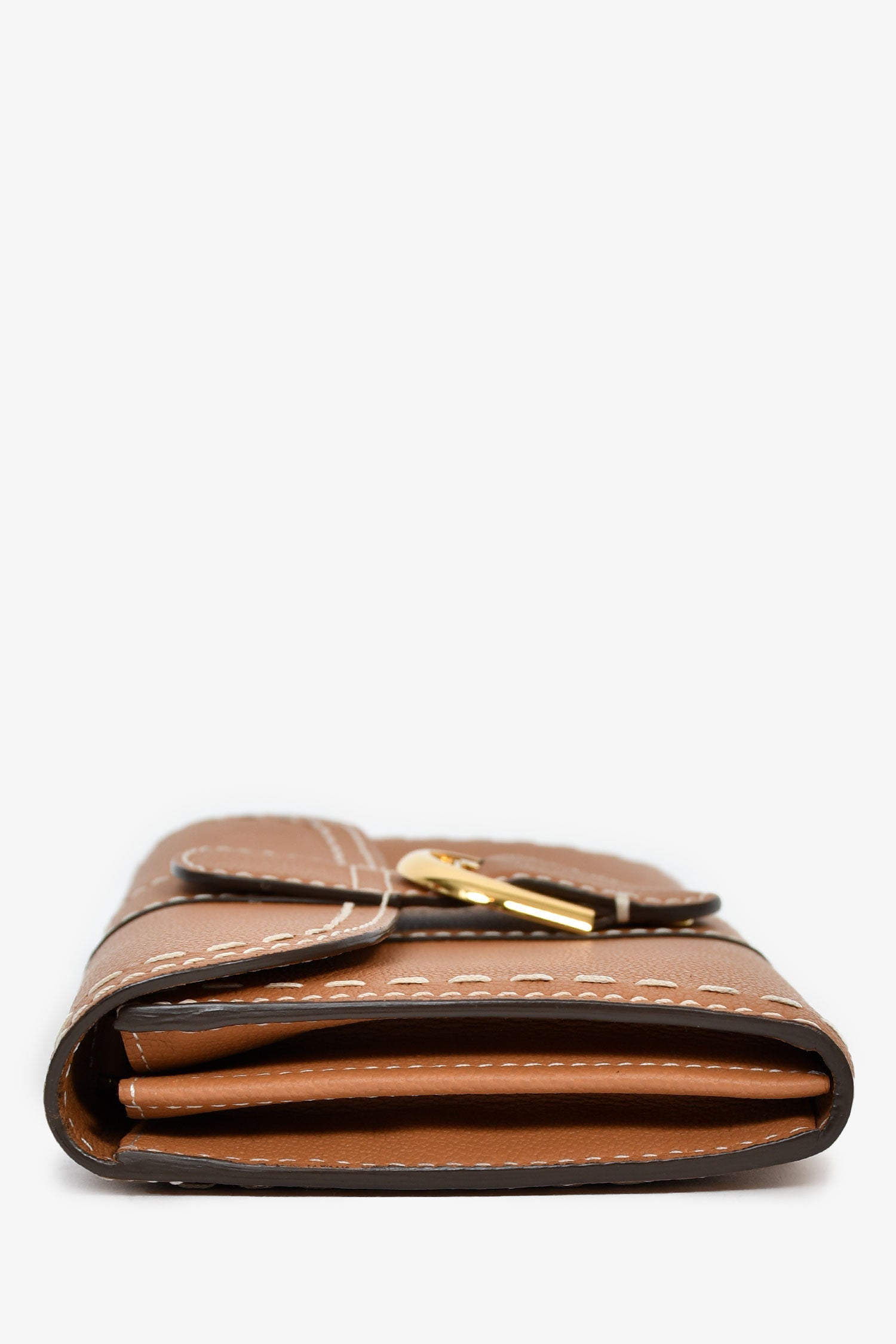 Delvaux Brown Rodéo Calf Brillant Long Wallet Chain