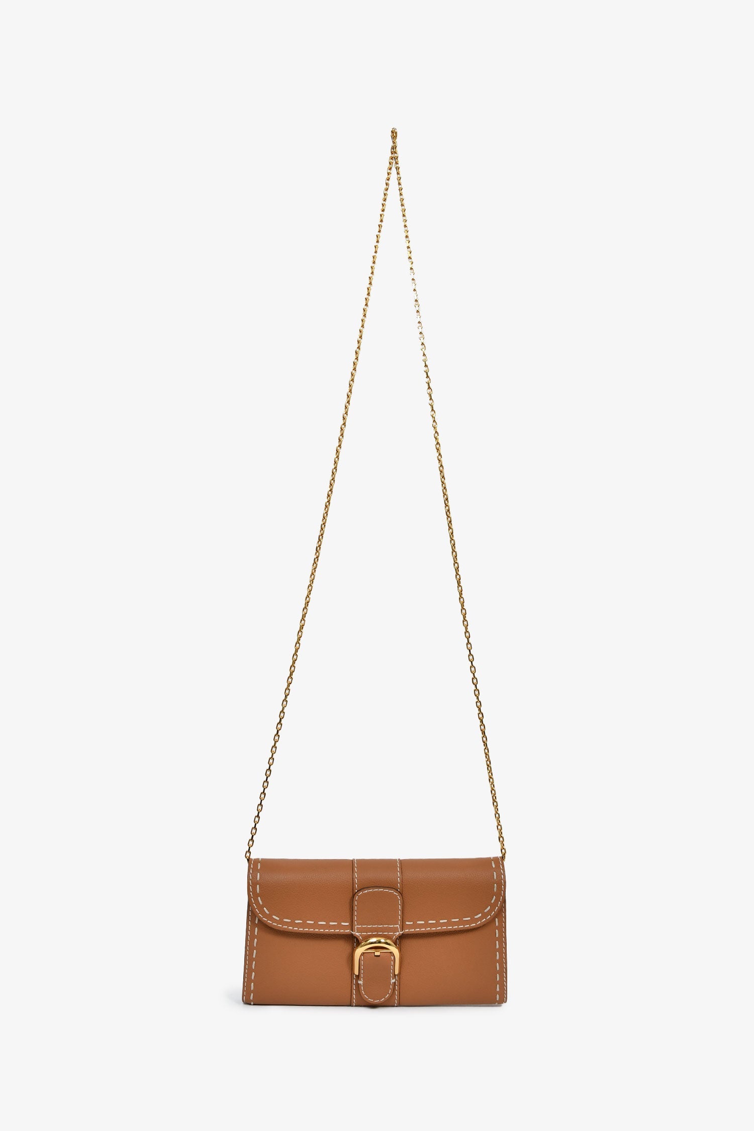 Delvaux Brown Rodéo Calf Brillant Long Wallet Chain