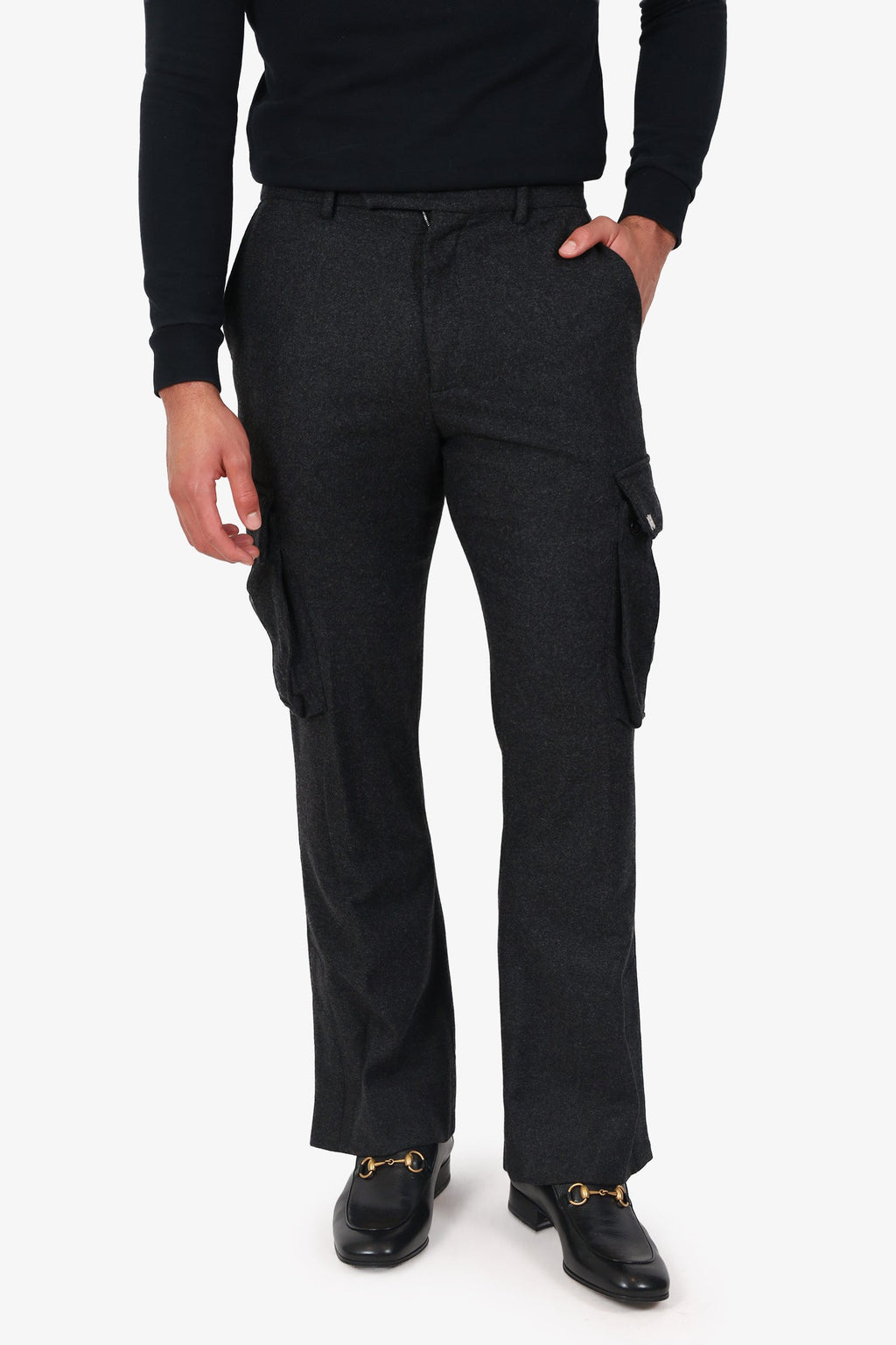Amiri Grey Wool Cargo Straight Leg Pants Size 48 Mens