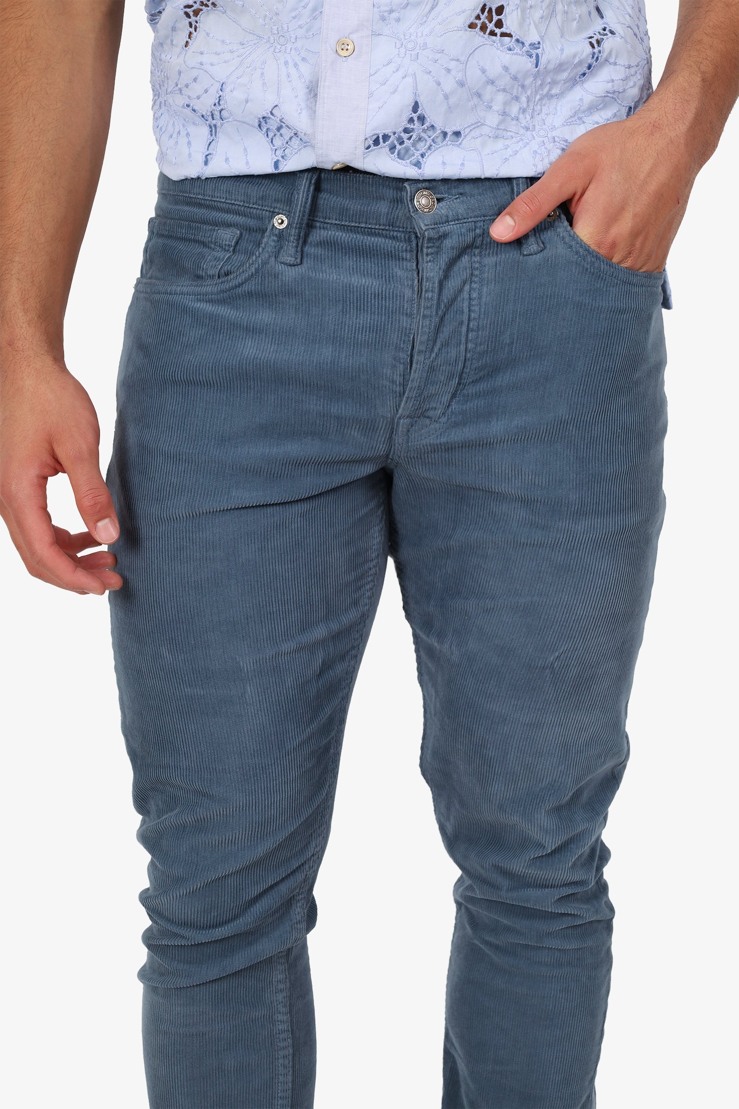 Tom Ford Blue Cord Straight Leg Pants Size 34 Mens