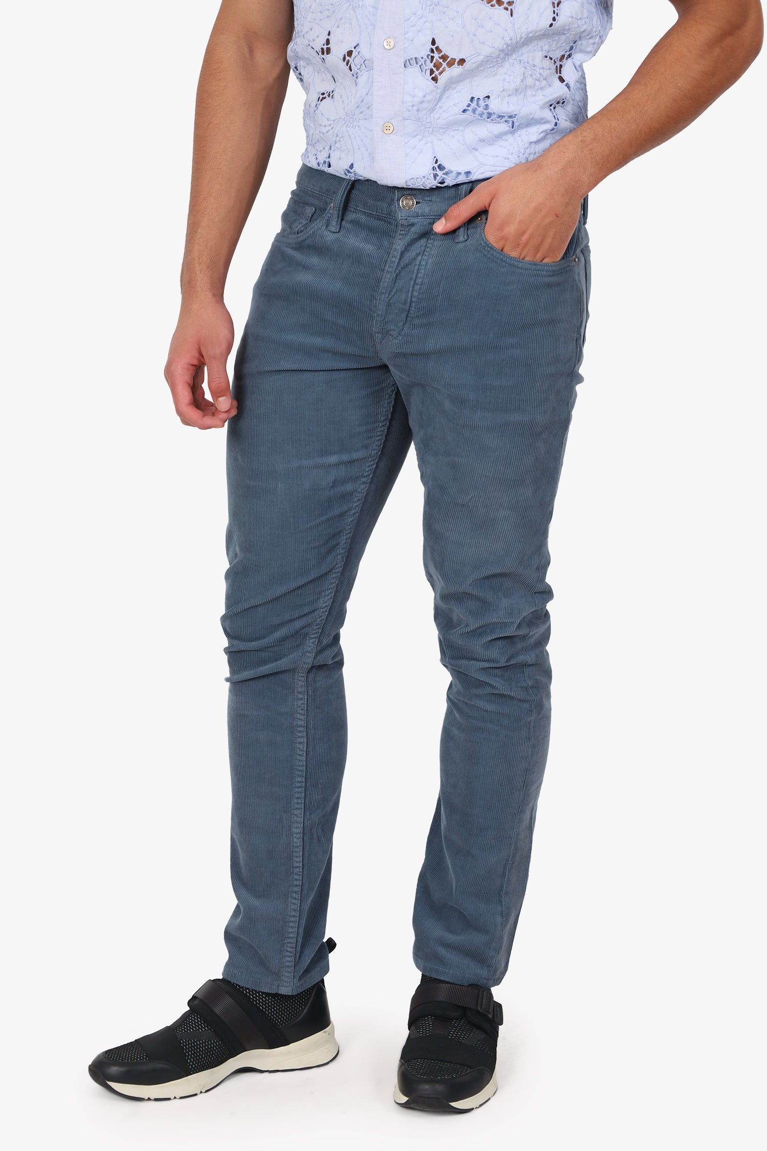 Tom Ford Blue Cord Straight Leg Pants Size 34 Mens