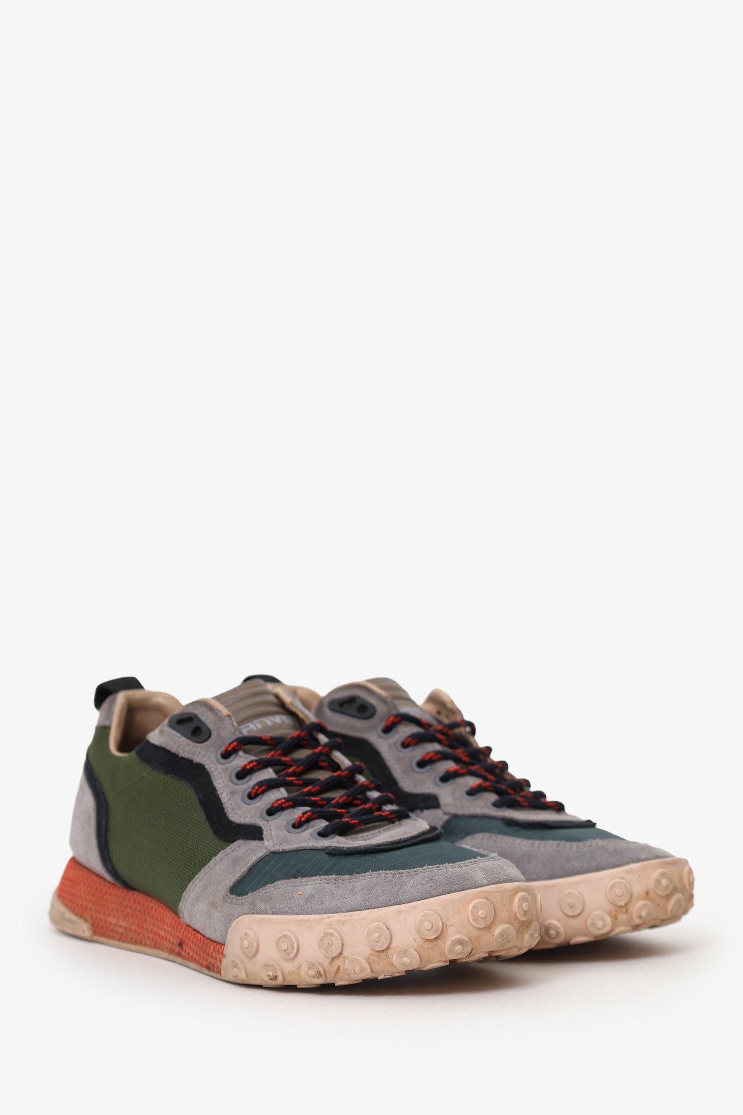 Lanvin Green/Grey Low Top Sneakers Size 8