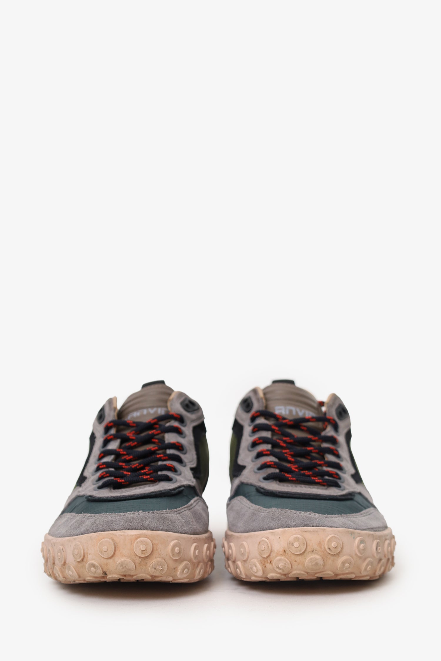 Lanvin Green/Grey Low Top Sneakers Size 8