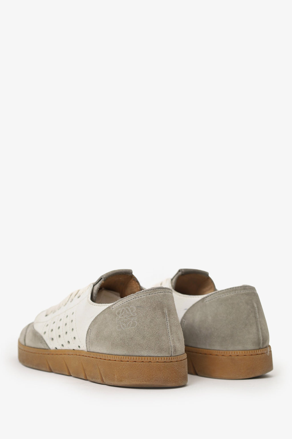 Loewe Khaki Suede/Leather Low Top Sneakers Size 40 Mens