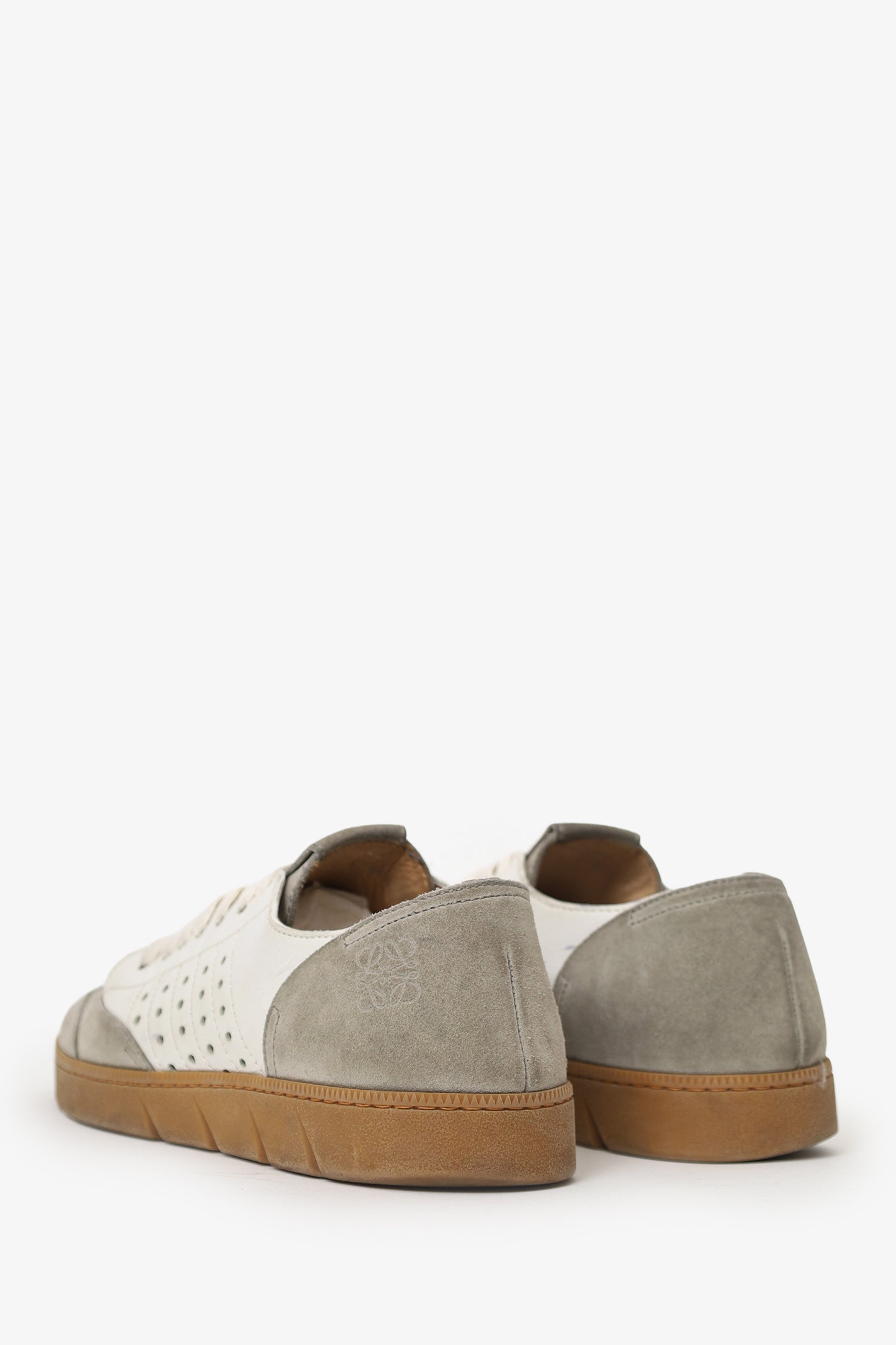 Loewe Khaki Suede/Leather Low Top Sneakers Size 40 Mens