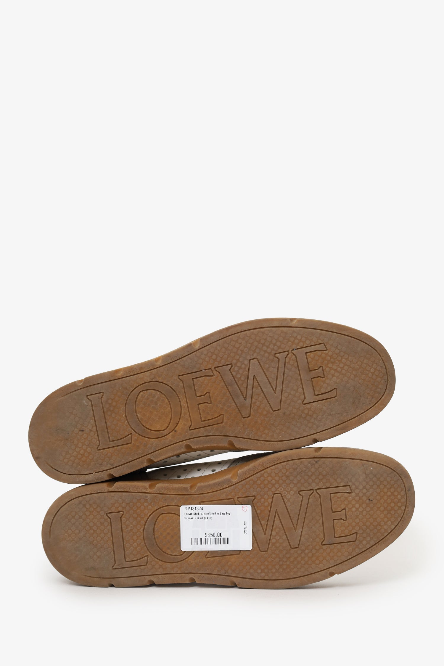 Loewe Khaki Suede/Leather Low Top Sneakers Size 40 Mens