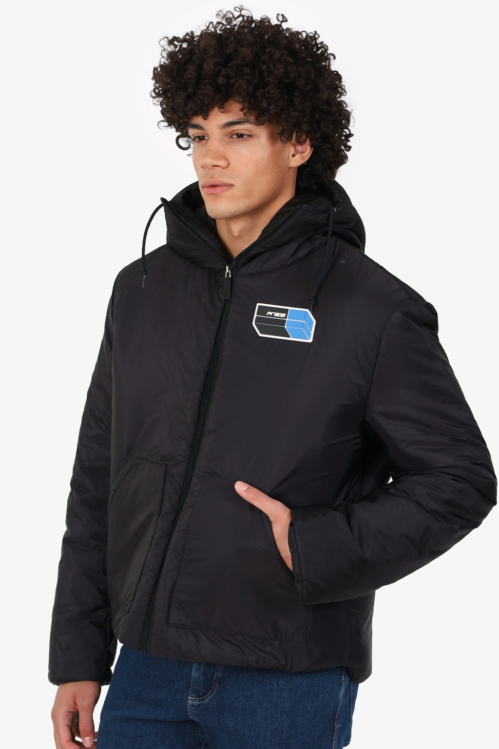 Prada Black Down Hooded Puffer Jacket Size 54 Mens
