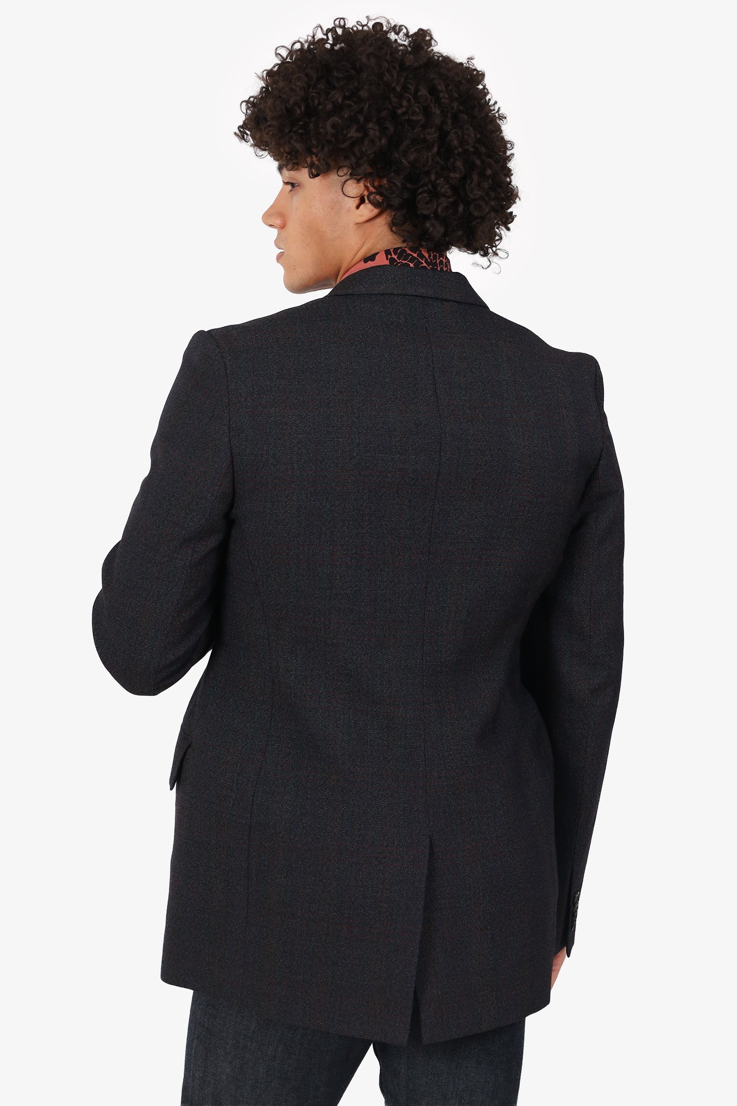 Balenciaga Grey/Red Wool Checked Single Breasted Blazer Size 50 Mens