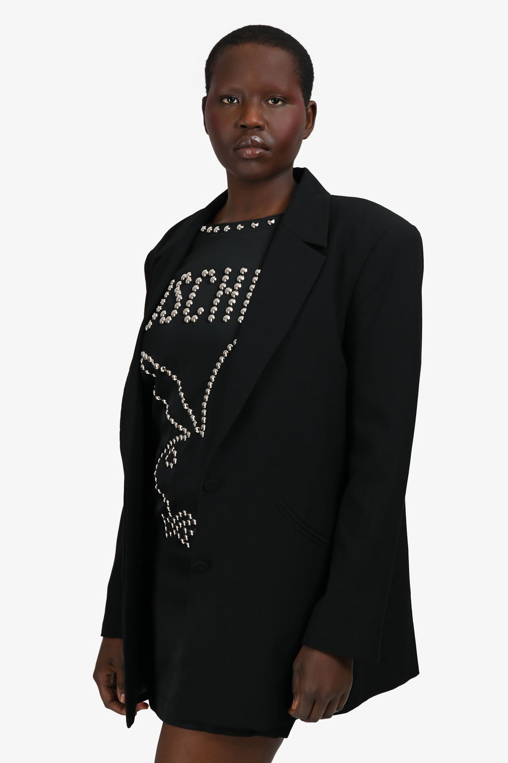 L'Academie Black Single Breasted Blazer Size L