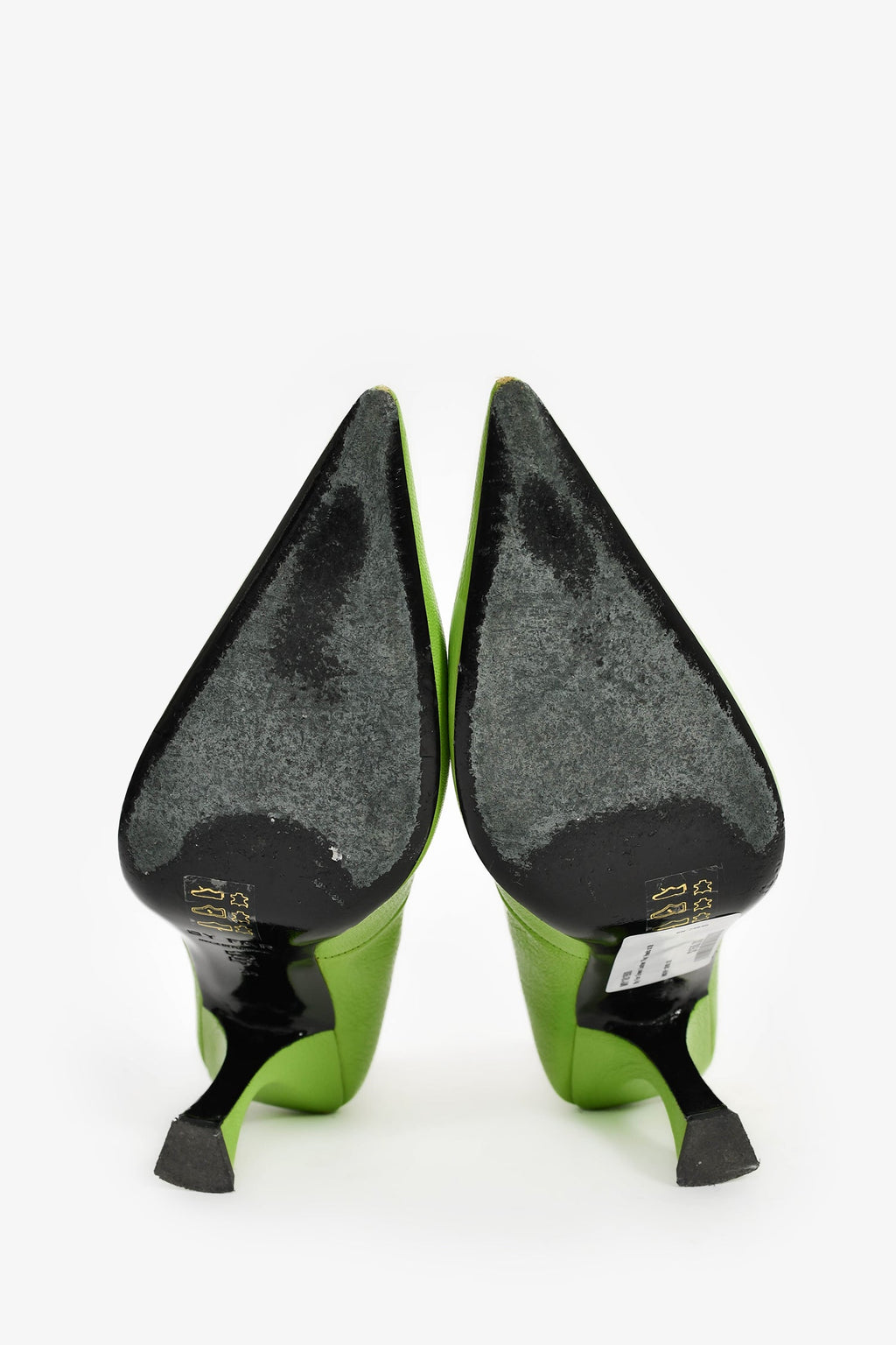 By Far Green Leather 'Viva' Heels Size 38
