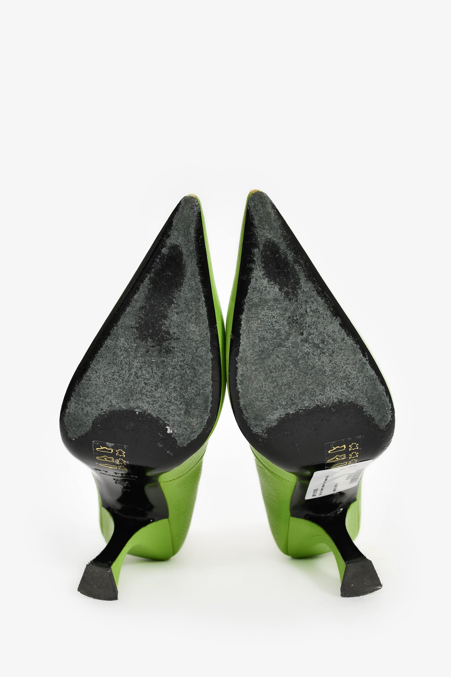 By Far Green Leather 'Viva' Heels Size 38