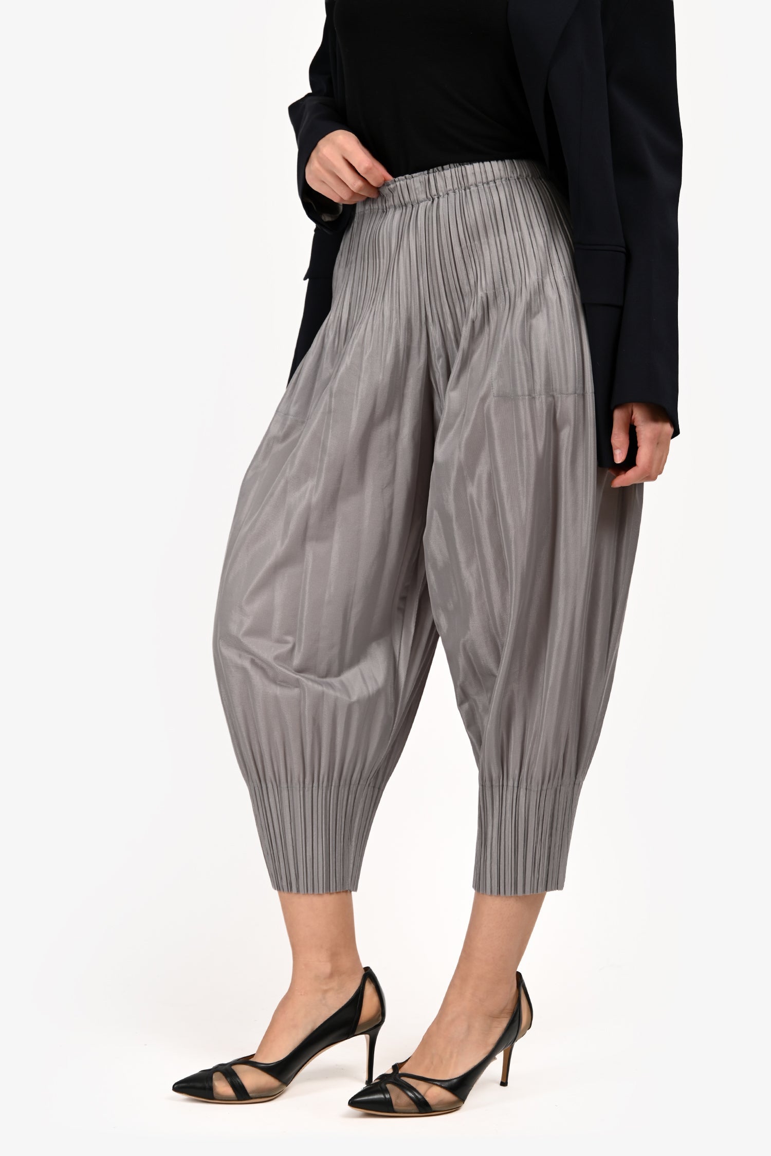 Pleats Please Grey Pleated Balloon Pants Size 3