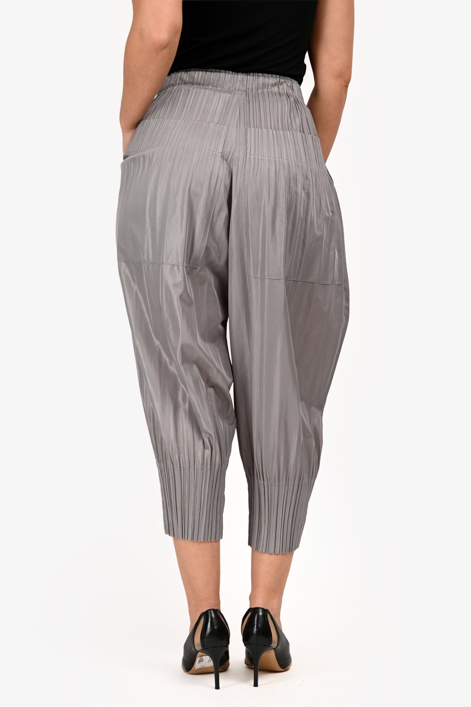 Pleats Please Grey Pleated Balloon Pants Size 3