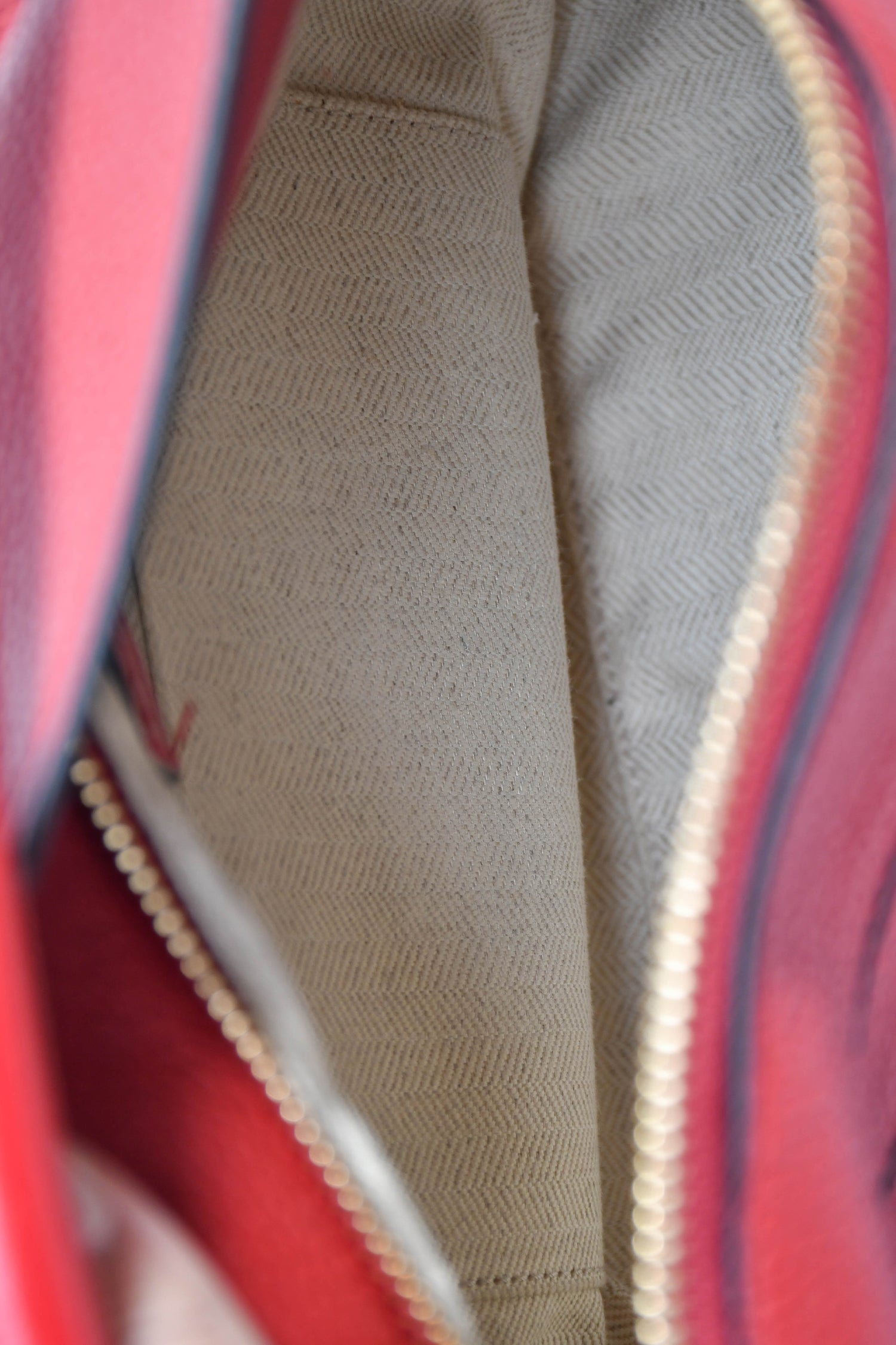 Loewe Red Leather Small Puzzle Bag with Strap