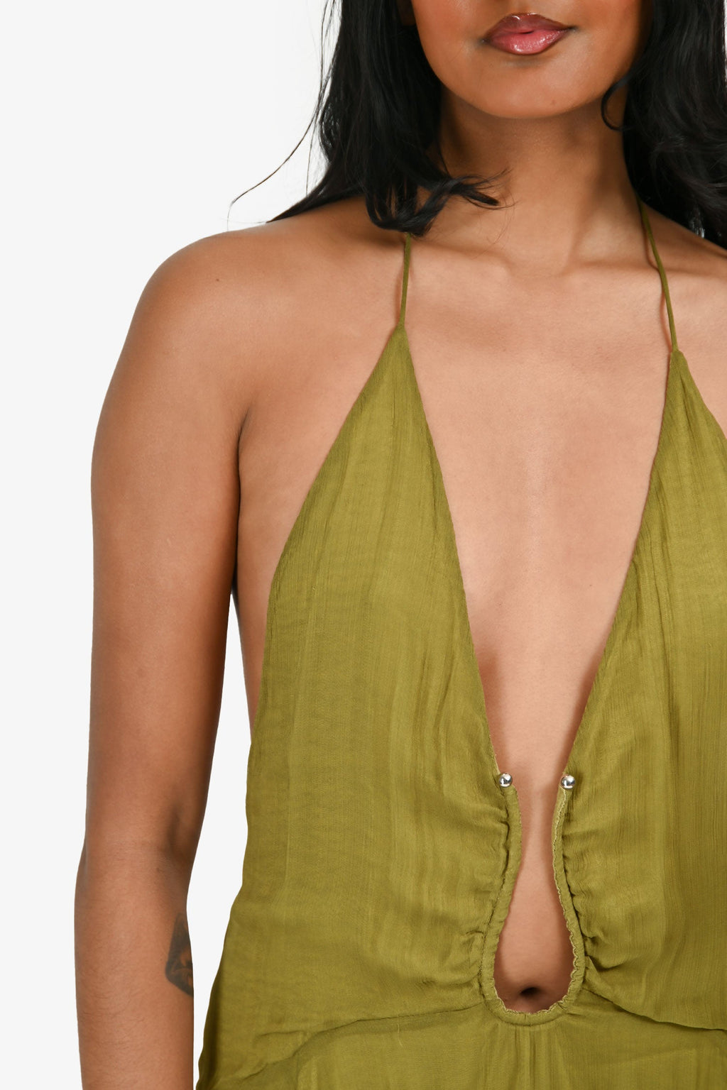 Magali Pascal Green 'Selma' Strappy Mini Dress Size XS