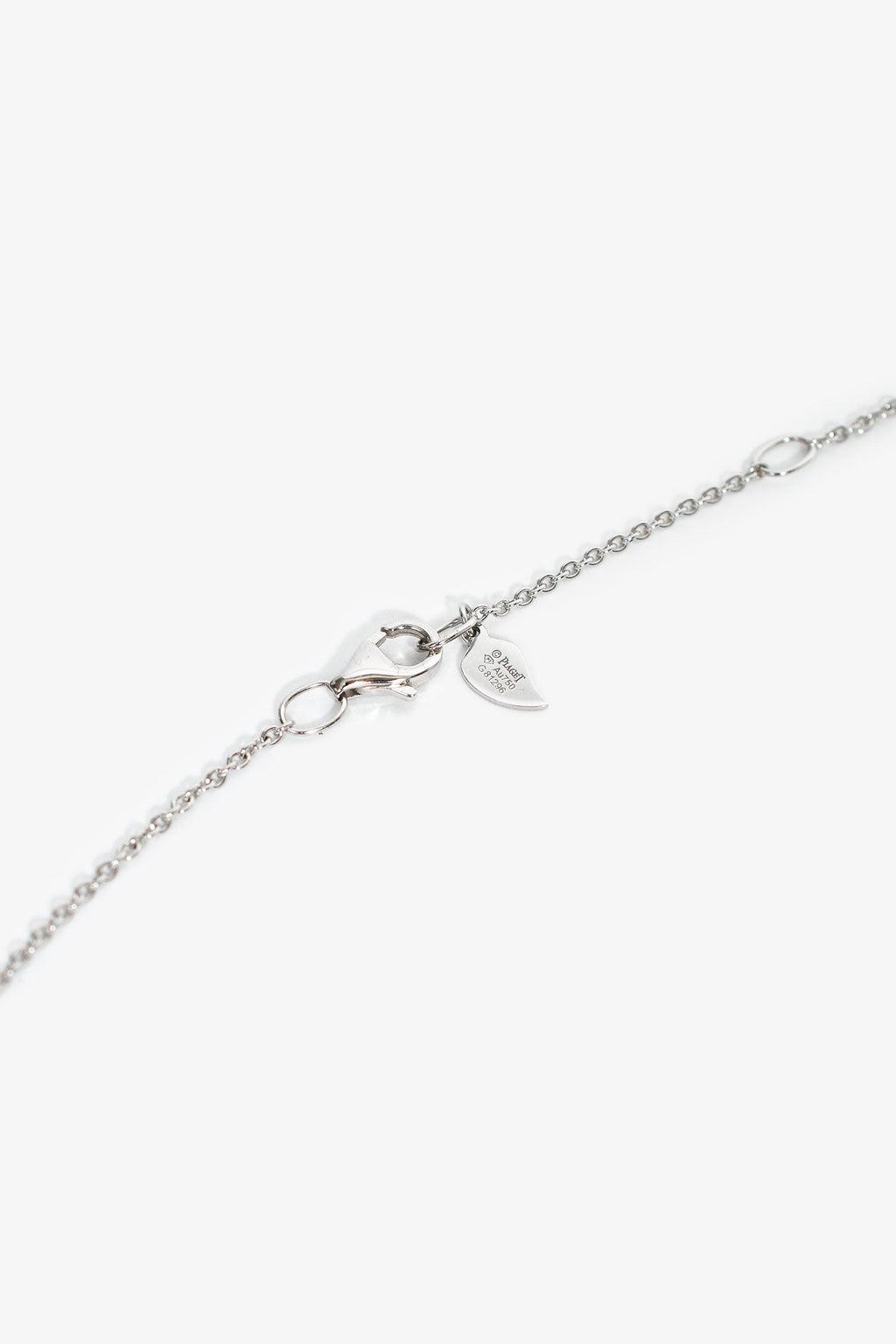 Piaget 18K White Gold .23ct Diamond Rose Pendant Necklace