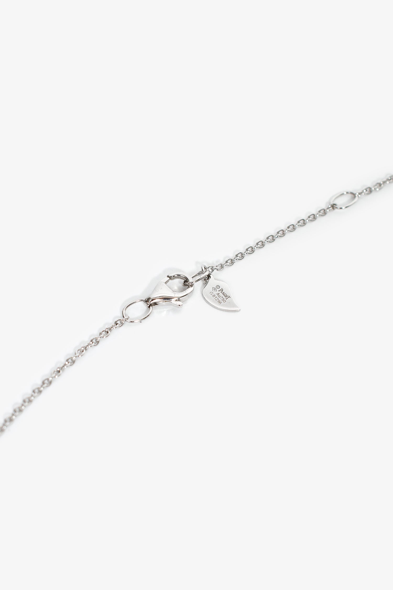 Piaget 18K White Gold .23ct Diamond Rose Pendant Necklace