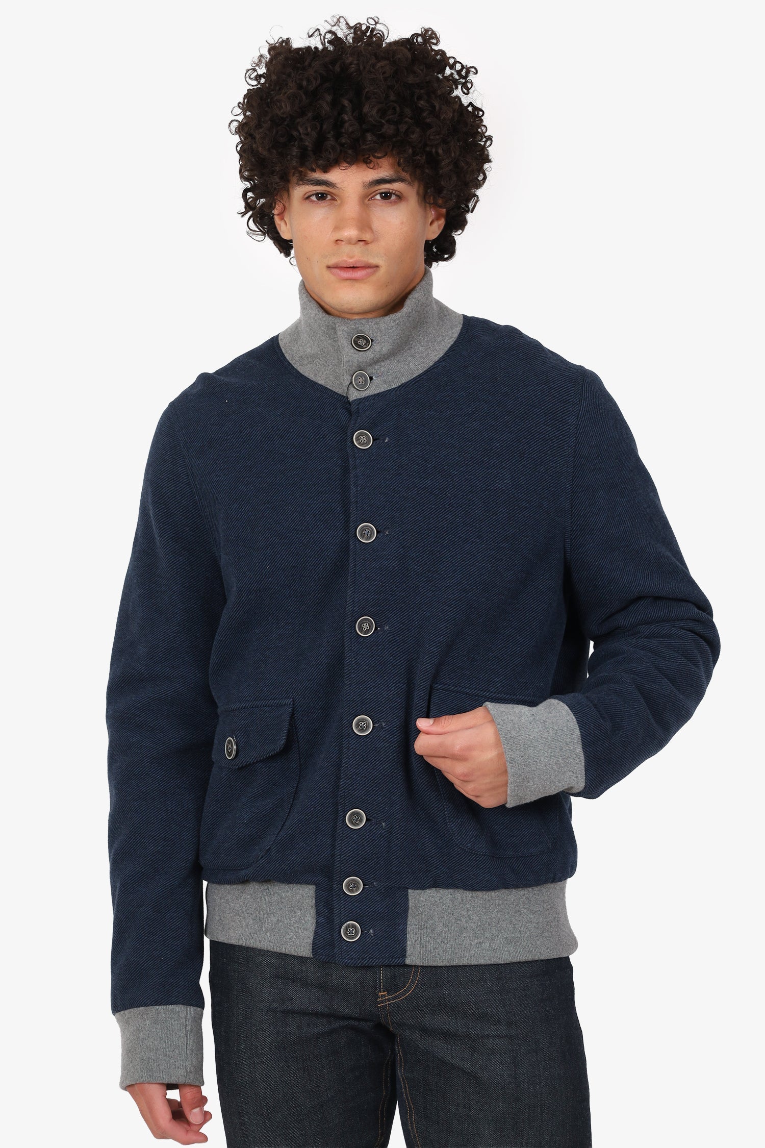 Capobianco Navy Cotton Reversible Jacket Size 56 Mens