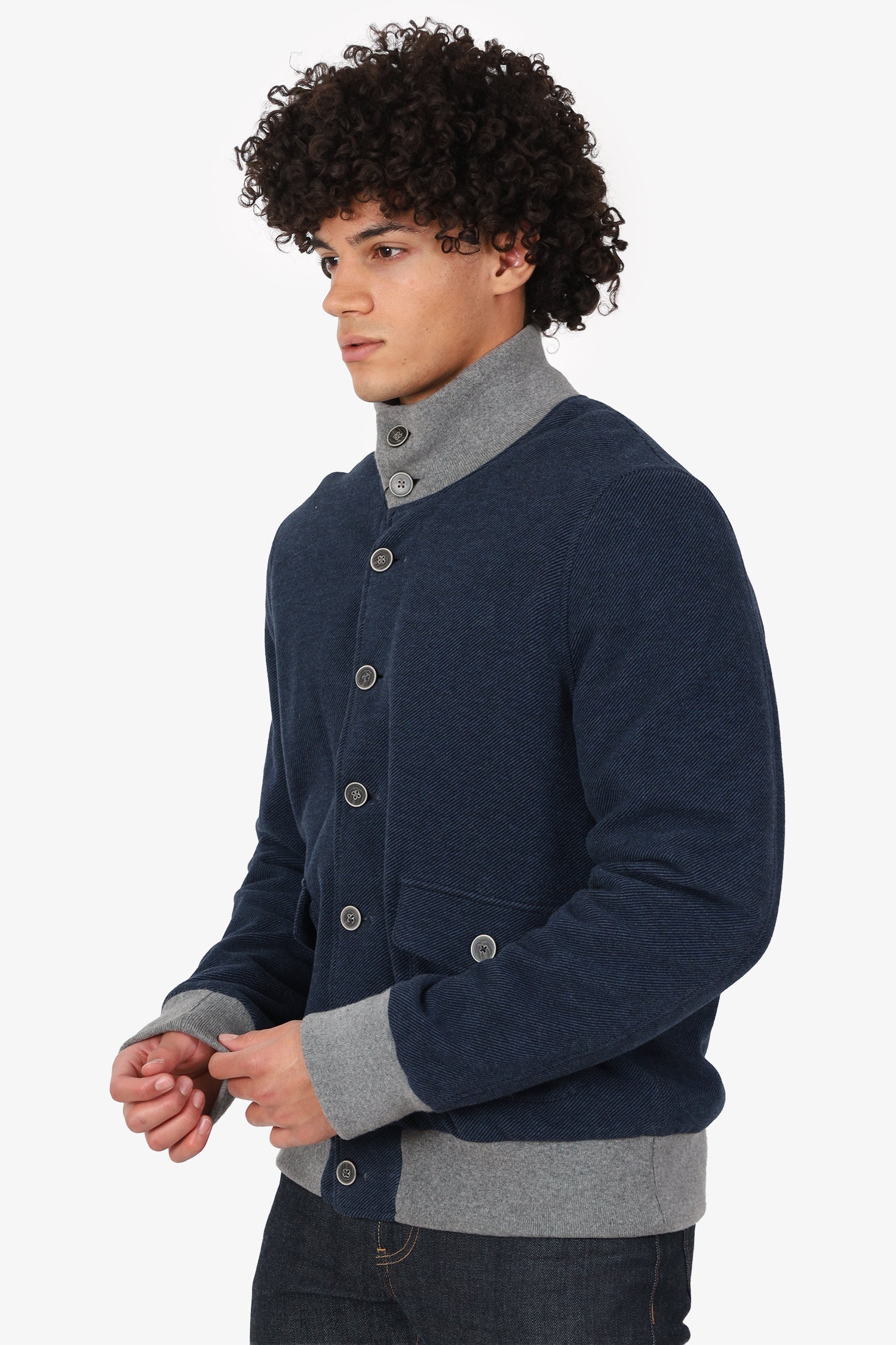 Capobianco Navy Cotton Reversible Jacket Size 56 Mens