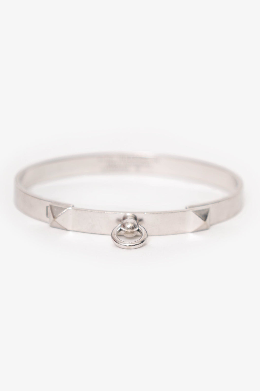 Hermès 18K White Gold Collier de Chien Bracelet