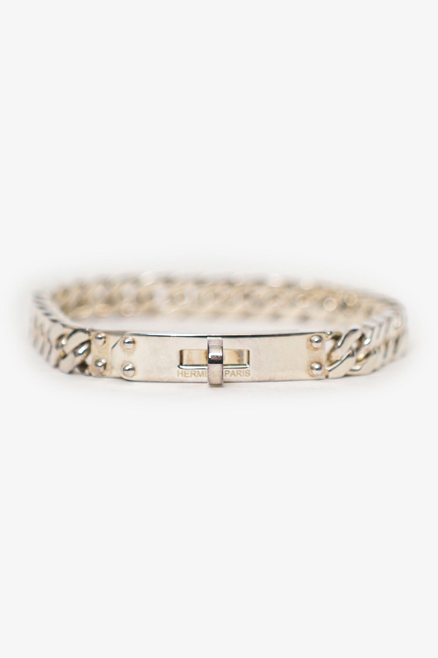 Hermès Sterling Silver Kelly Gourmette Bracelet Size XS